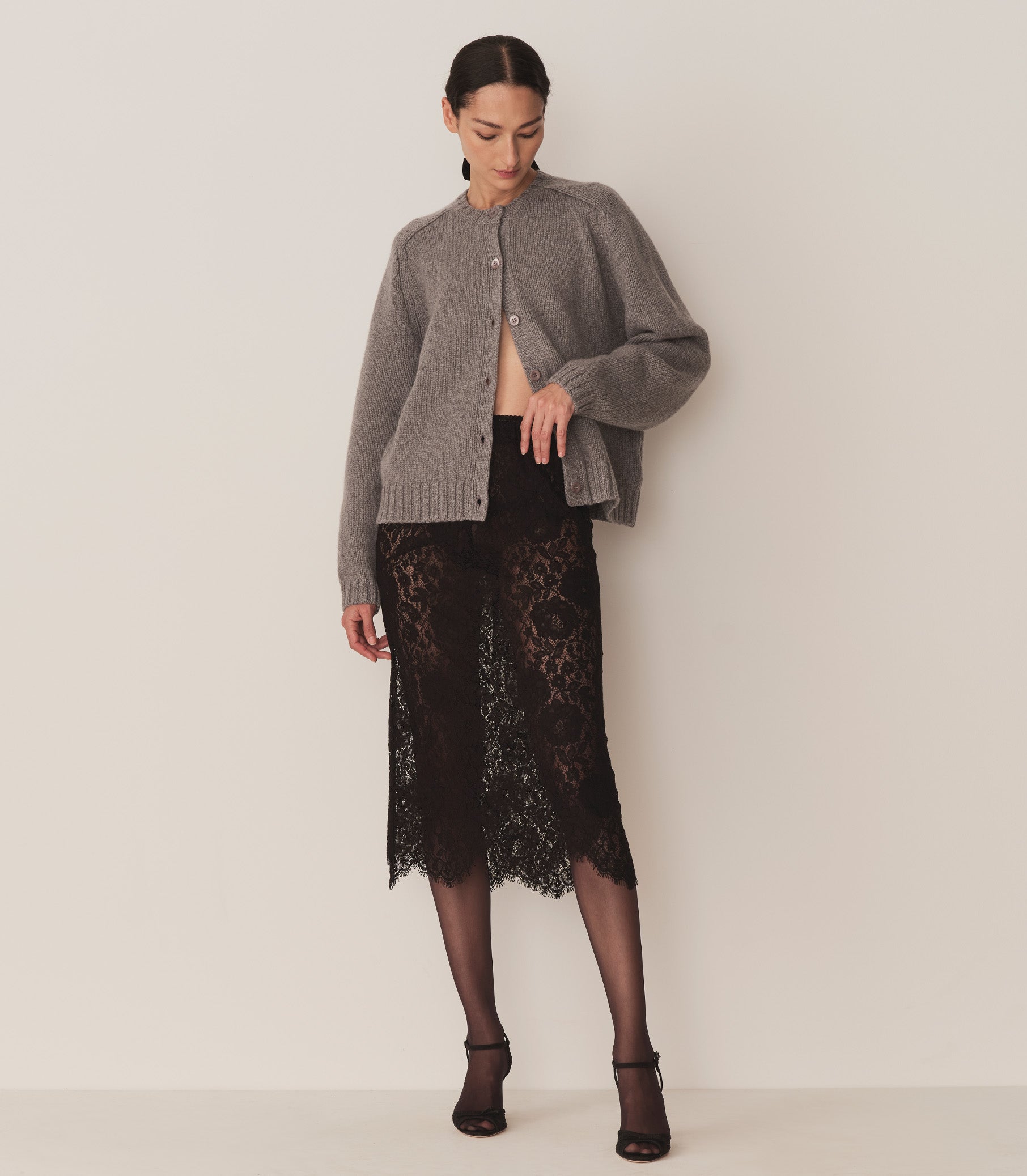 ADLEY CARDIGAN -- GREY view 2