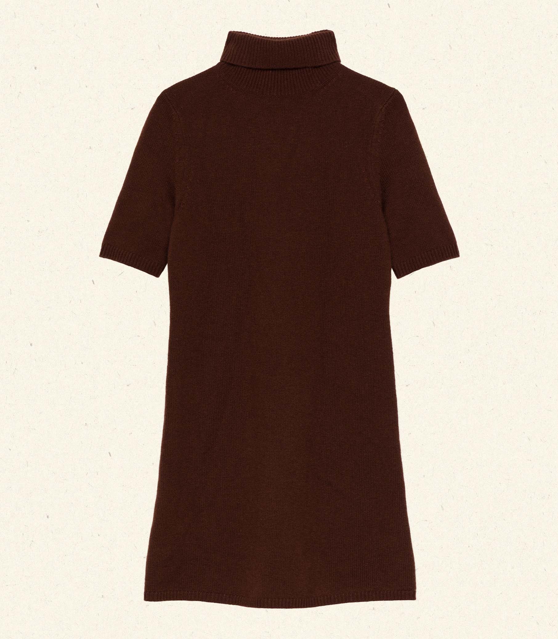 AGATHE CASHMERE DRESS -- DARK UMBER view 6