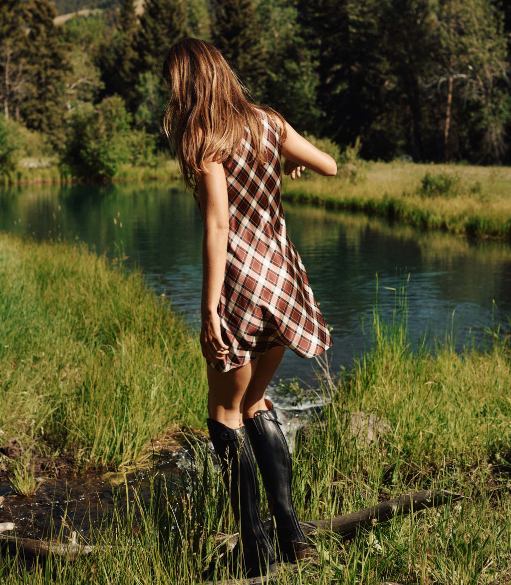 strapless open back dress Gillianne Dress - Adaline Plaid main image 0