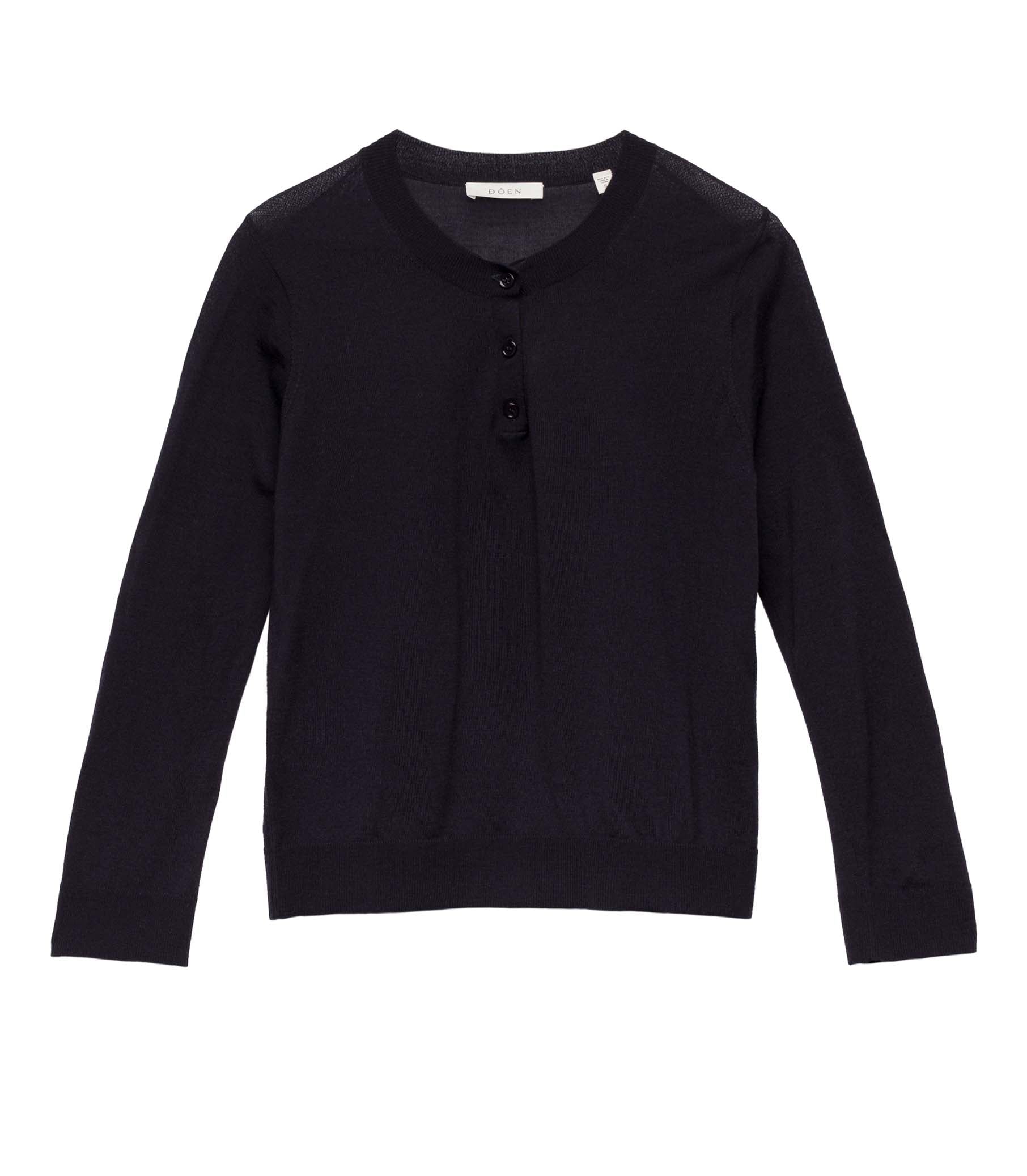 ALBANY KNIT HENLEY -- DEEP NAVY view 5