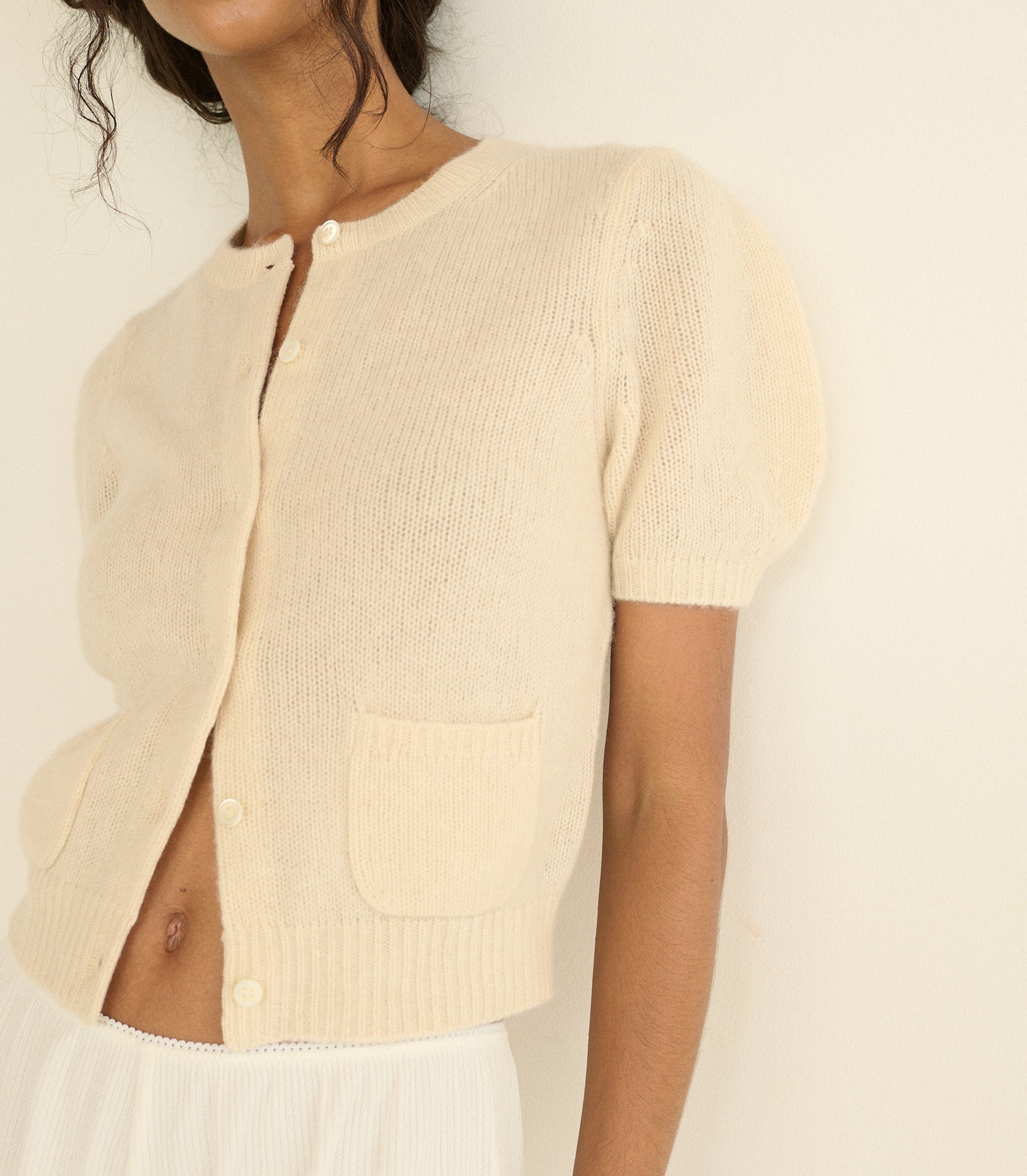 ALESIA CASHMERE CARDIGAN -- DOGWOOD view 3
