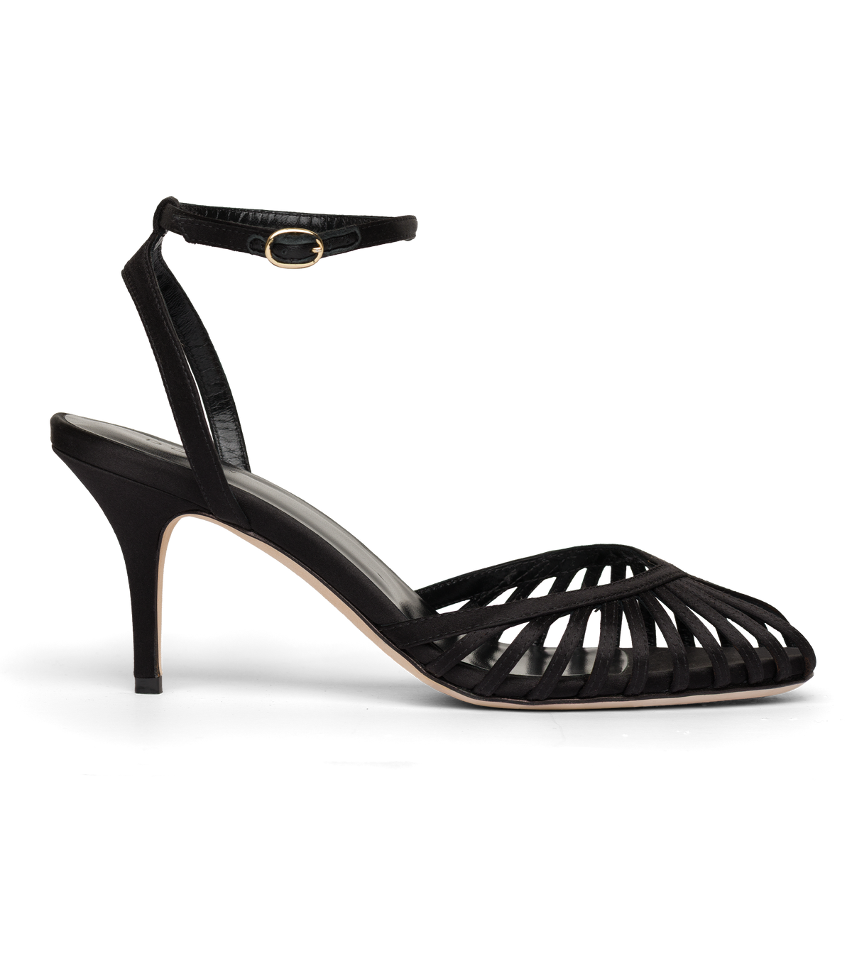 ALTEA HEEL -- BLACK SATIN view 6
