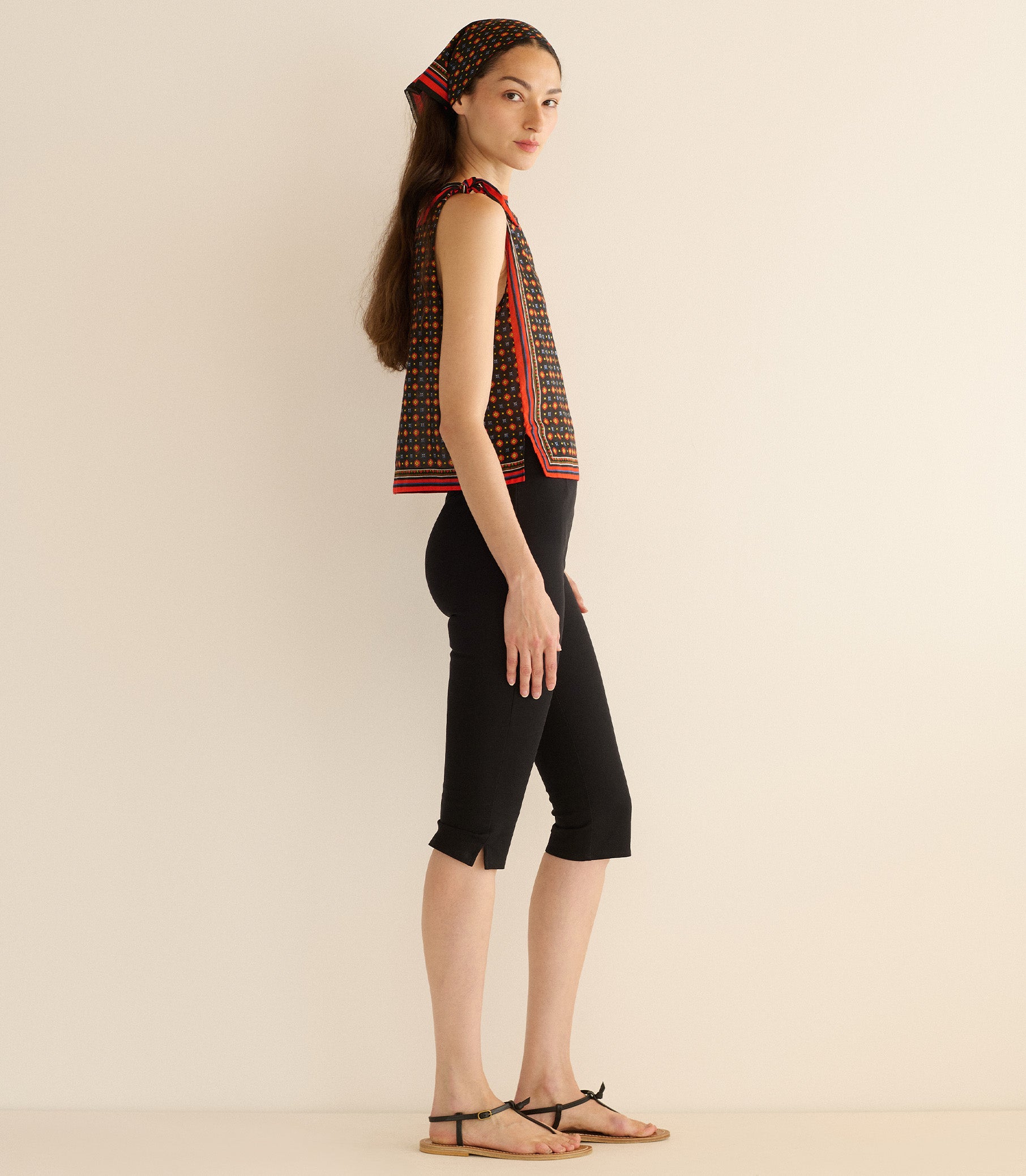 AMALIA TOP -- NOIR MONTMARTRE FOULARD view 7