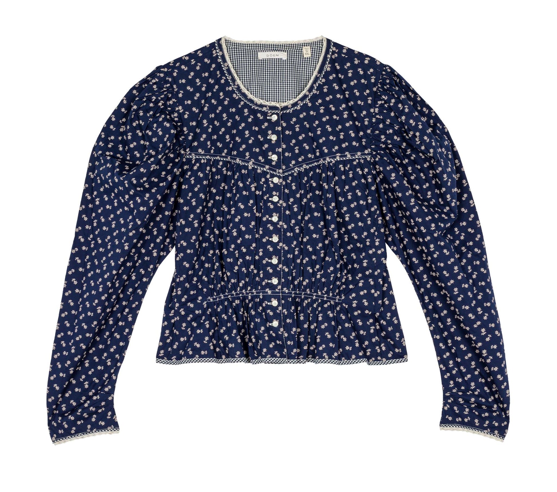 HMD -- AMELIA TOP -- INDIGO CALICO view 3
