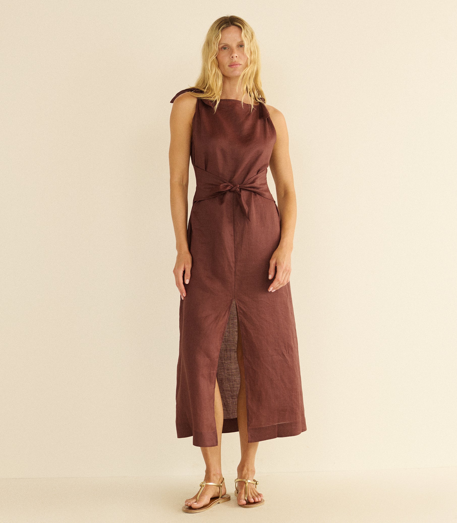 AMORETTE RAMIE DRESS -- ANTIQUE MAHOGANY view 5

