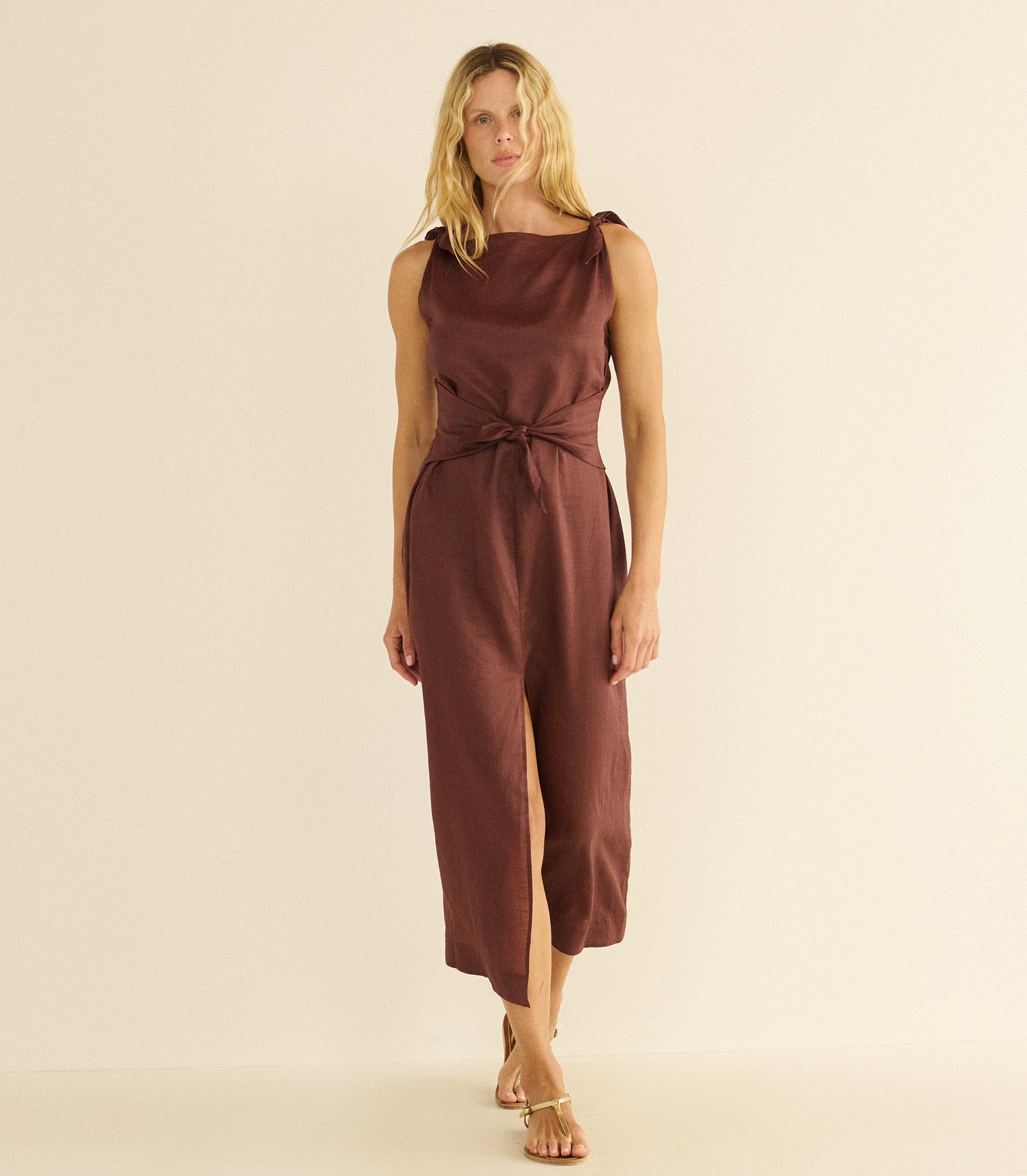 AMORETTE RAMIE DRESS -- ANTIQUE MAHOGANY view 6
