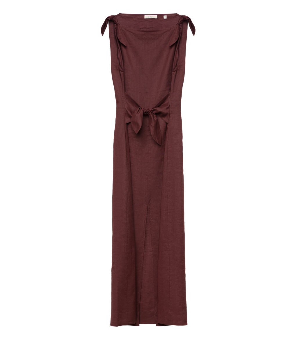 Amorette Ramie Dress - Antique Mahogany