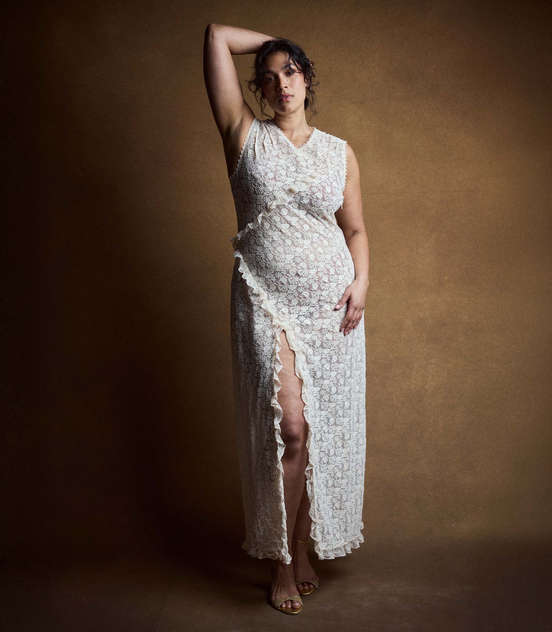 ANABELIA DRESS -- SOFT CAMELLIA view 6
