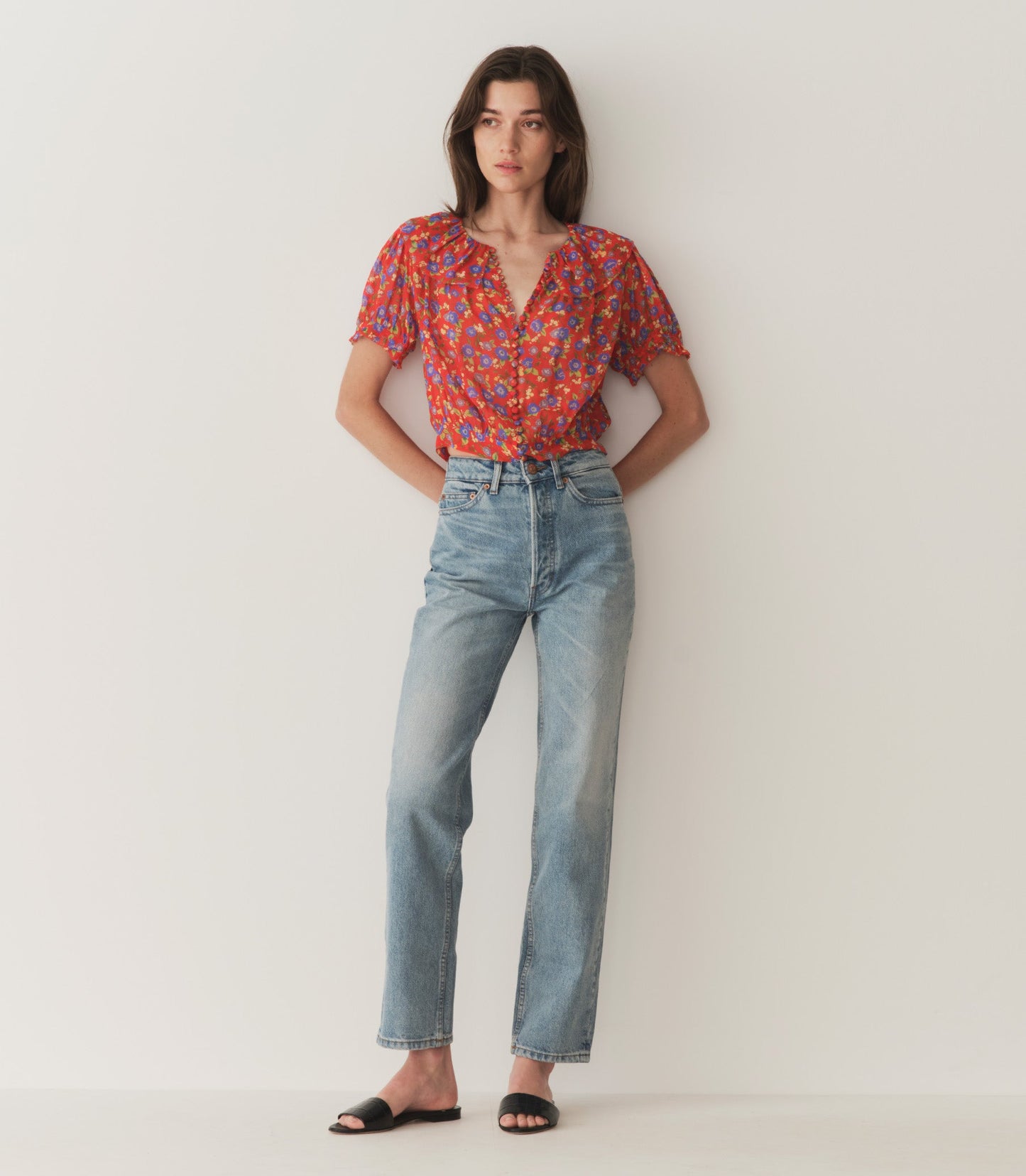 HMD -- ANAISE TOP -- RED DAYFLOWER MEADOW