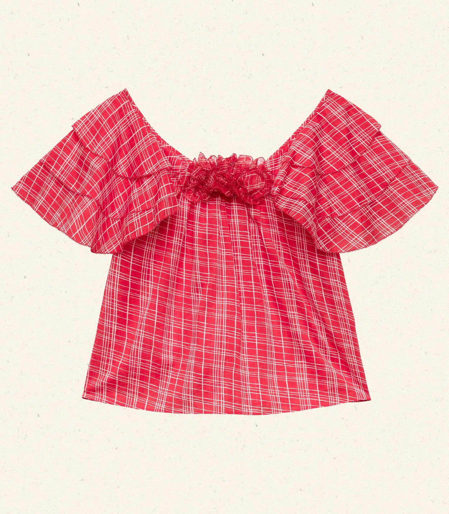 HMD -- ANALICIA TOP -- SYLVIE PLAID