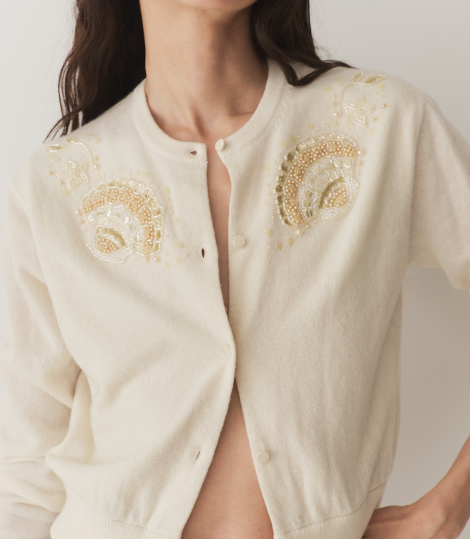 HMD -- ANDRINA CARDIGAN -- EGGSHELL view 2
