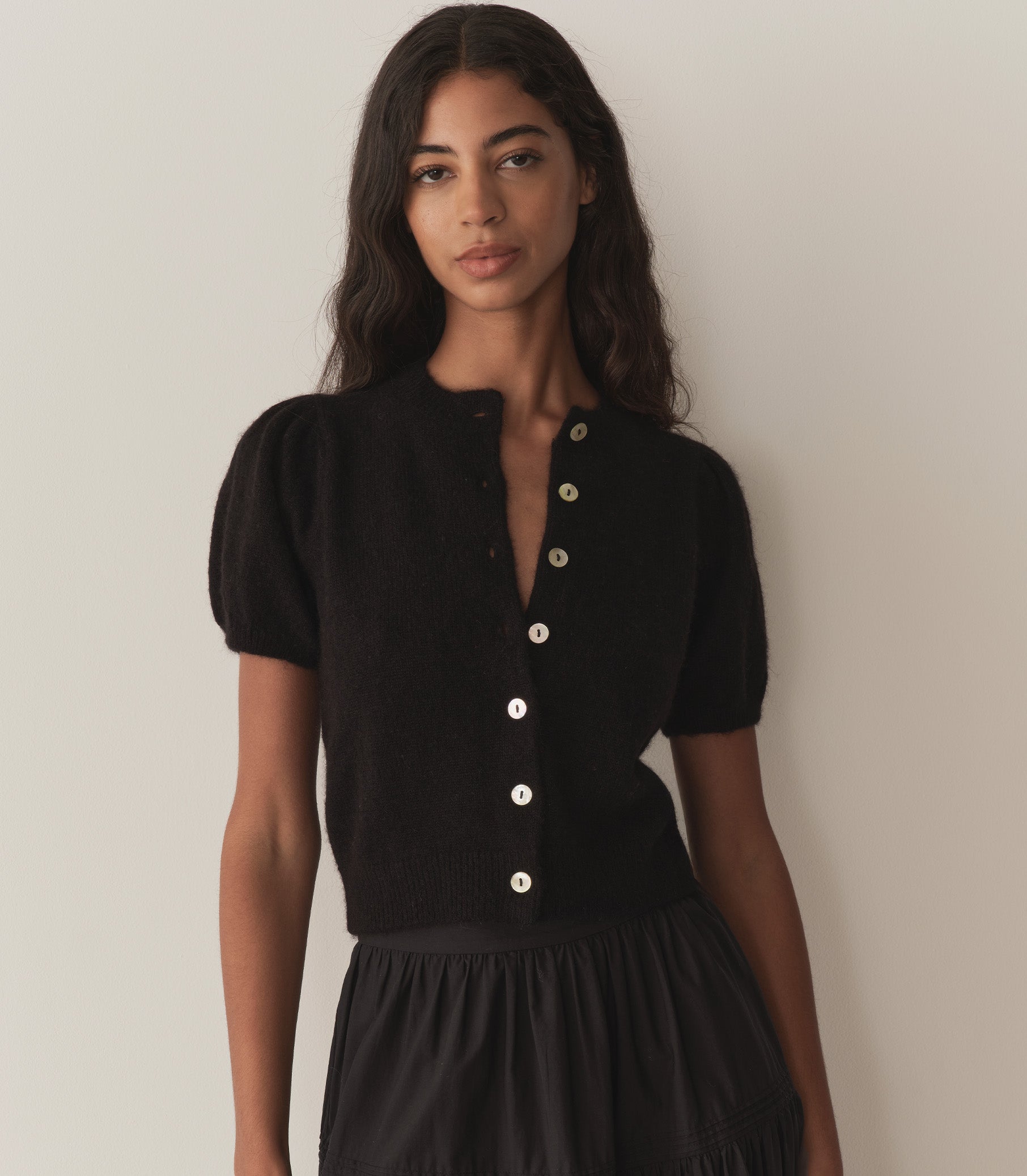 ANISA CARDIGAN -- BLACK view 1