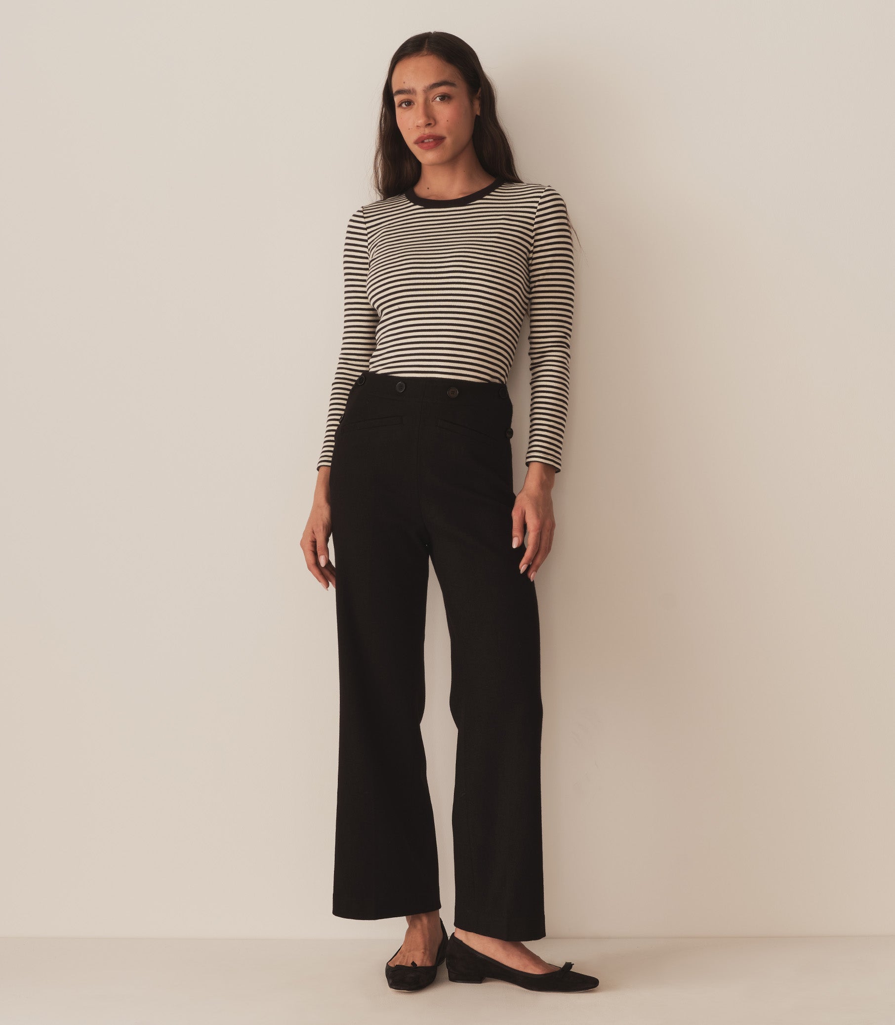 HMD -- ANNIE TEE -- BLACK VENETIA STRIPE view 2
