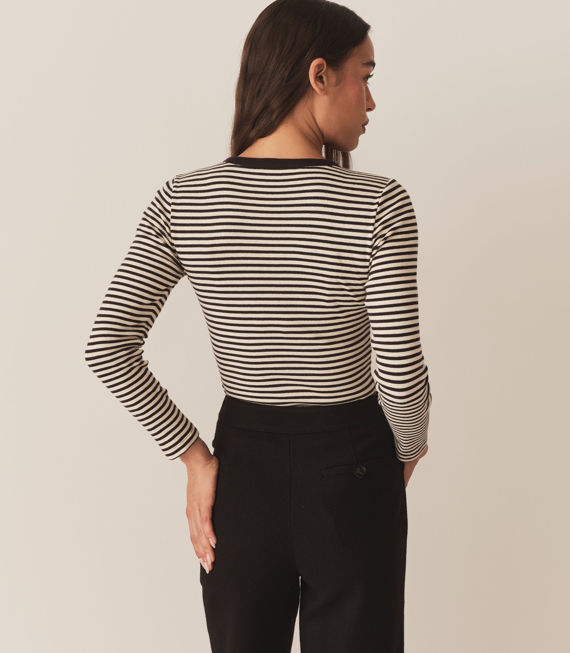 ANNIE TEE -- BLACK VENETIA STRIPE view 5