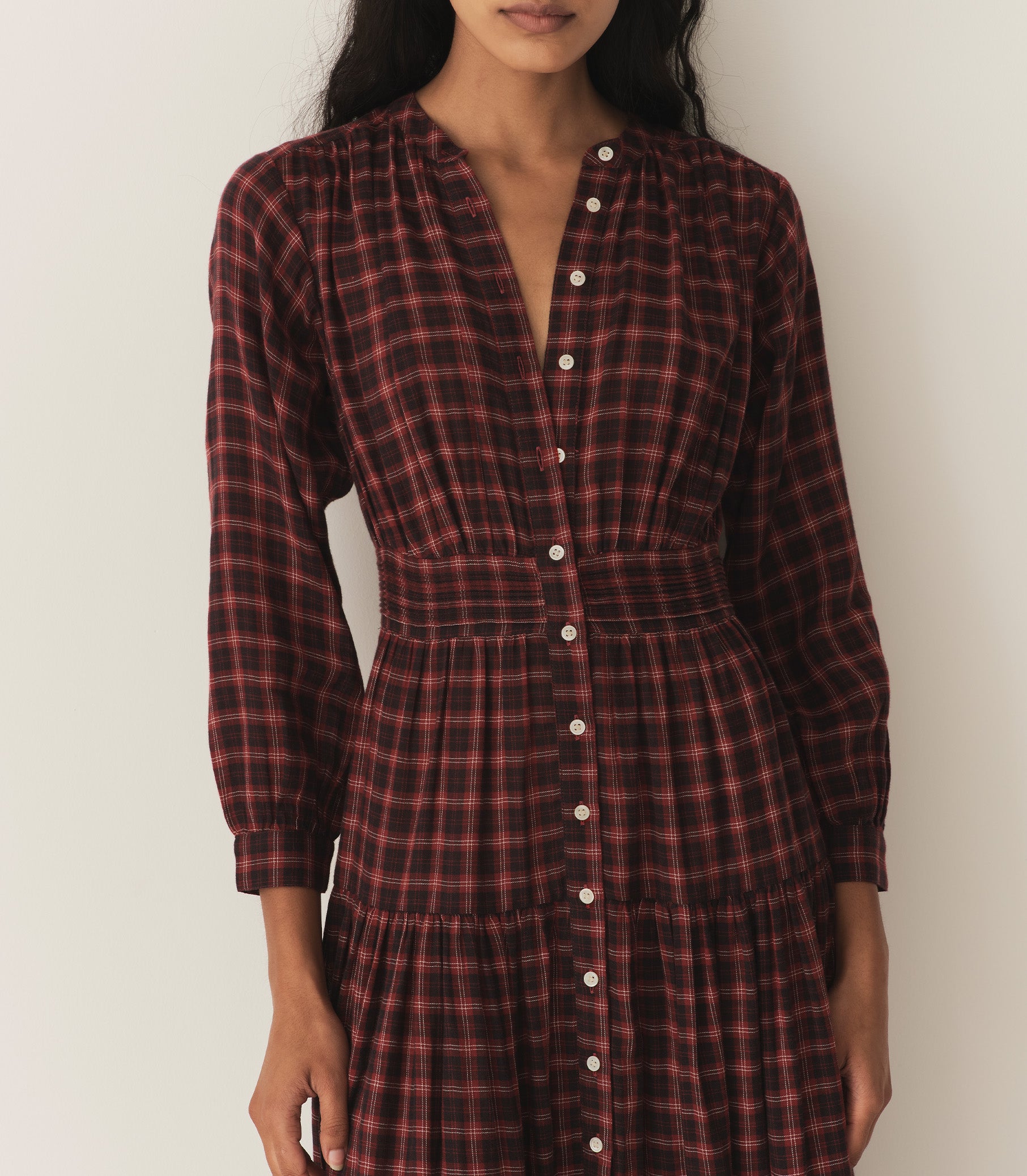 ANNIKA DRESS -- ROUGE COUNTRYSIDE PLAID view 2