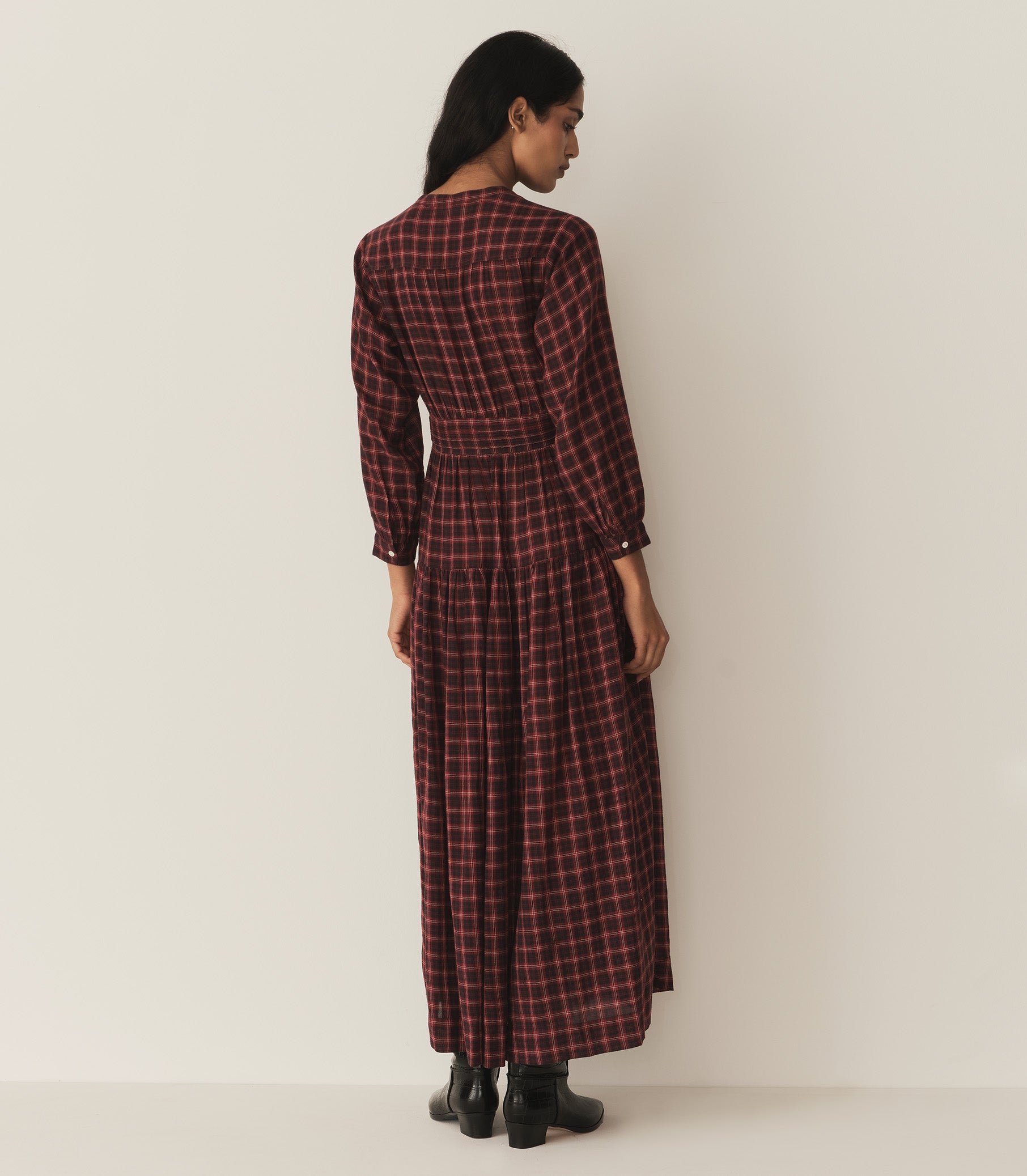 ANNIKA DRESS -- ROUGE COUNTRYSIDE PLAID view 5