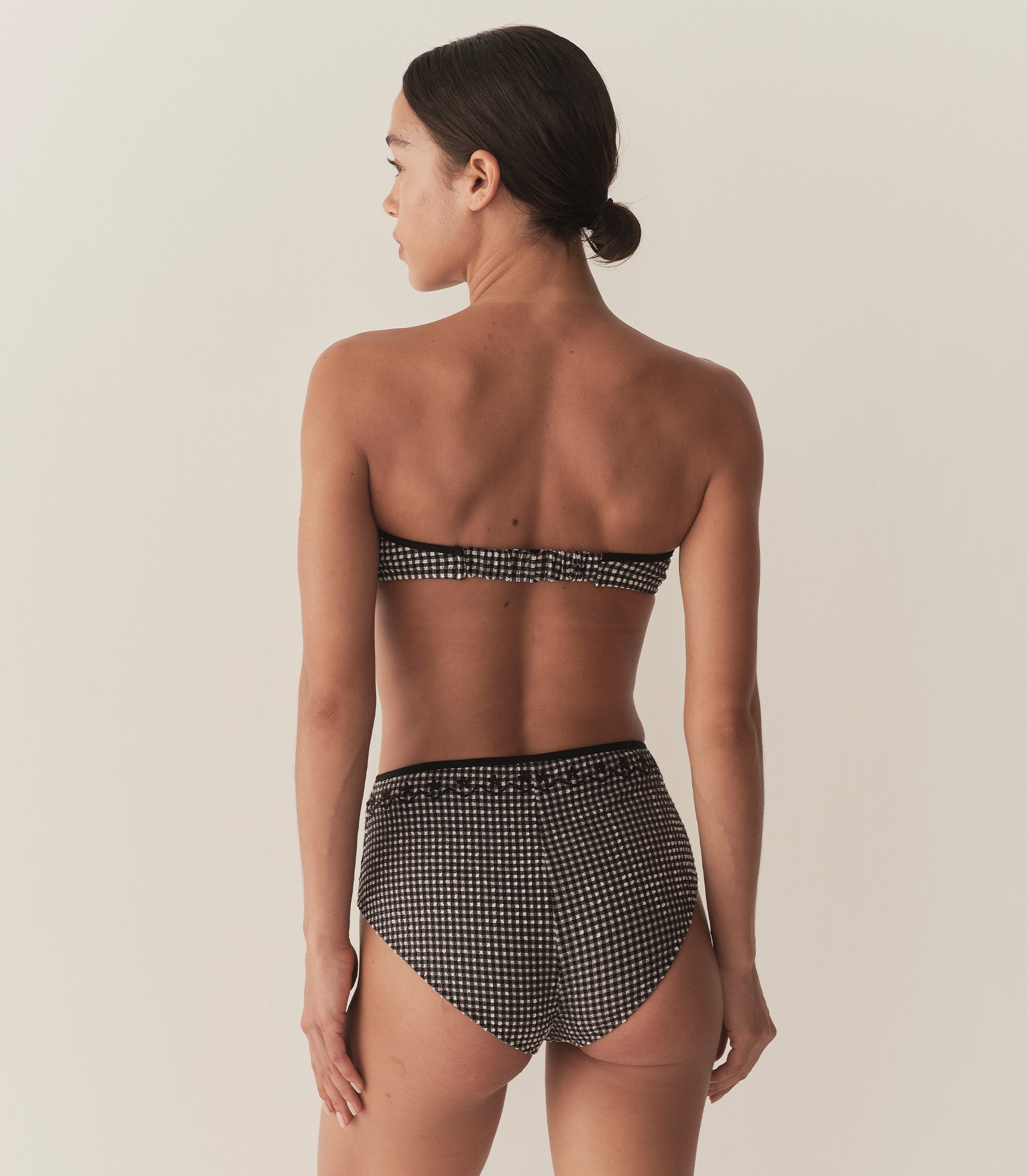 ALEX HIGH WAIST BIKINI BOTTOM -- LA MADDALENA GINGHAM view 6