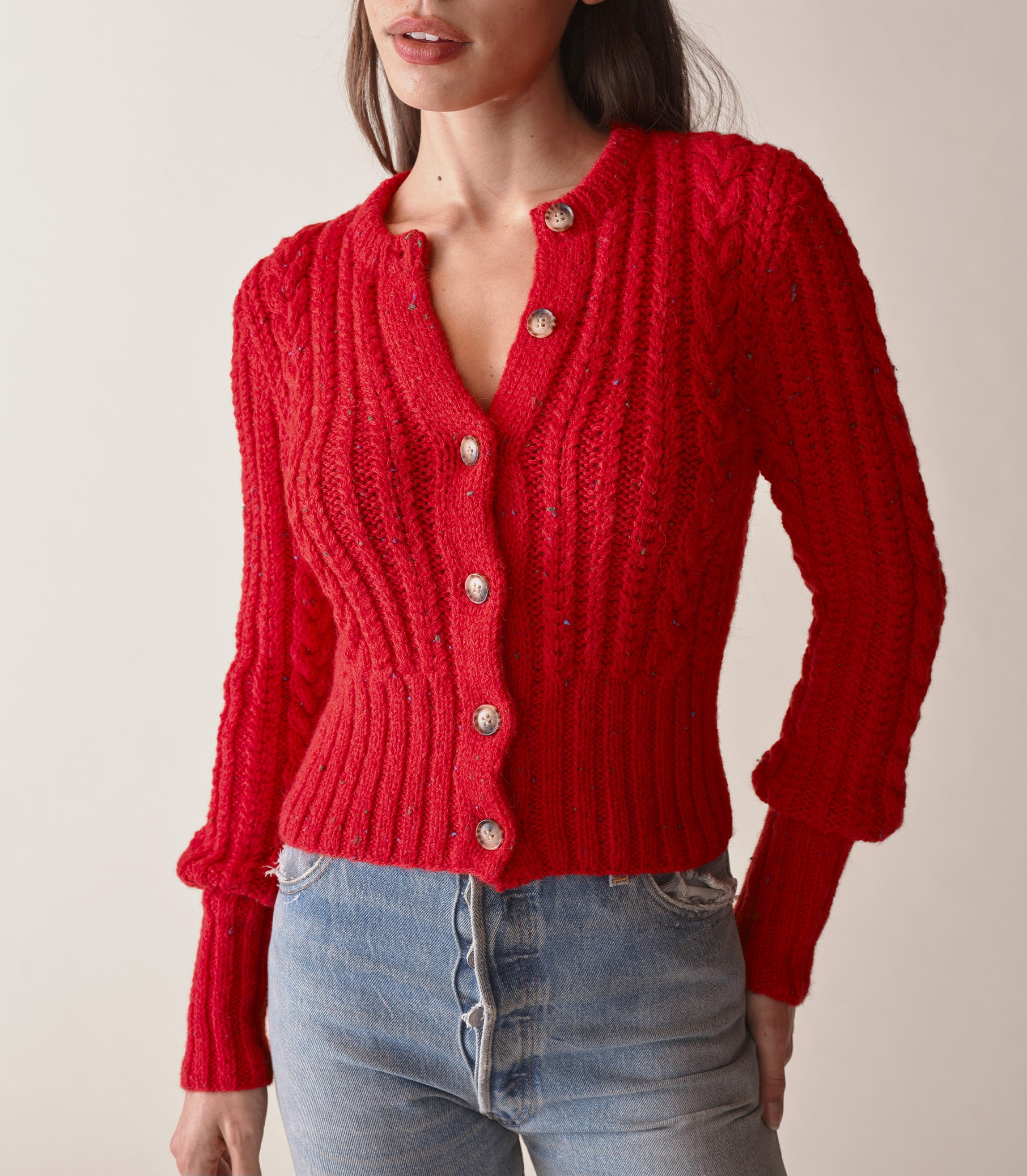 Audrey Cardigan Red Sumac D EN