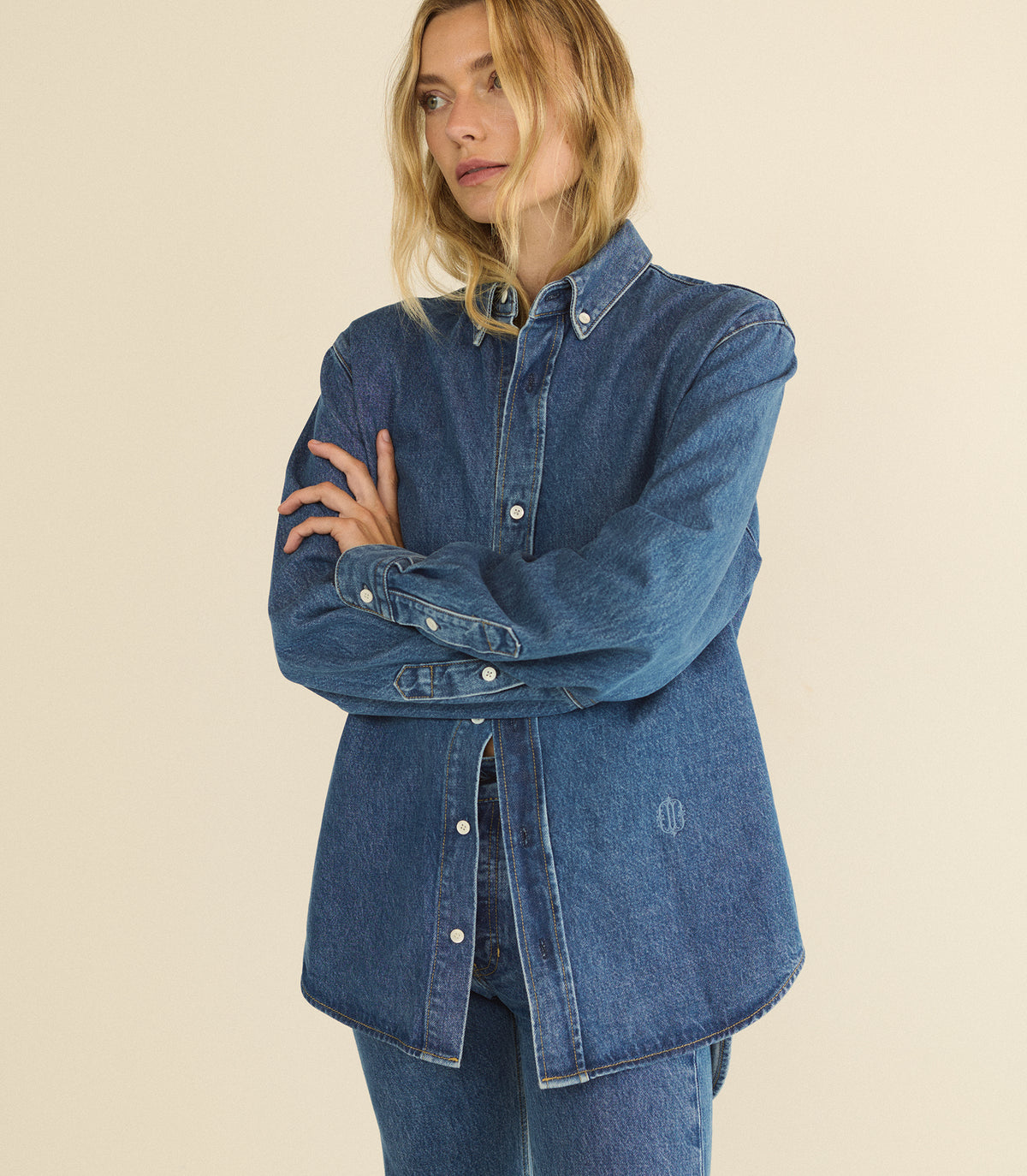 BACALL SHIRT -- ROUSSILLON MID WASH view 3
