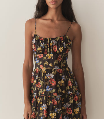 BENOIT DRESS -- NOIR WILD ROSE
