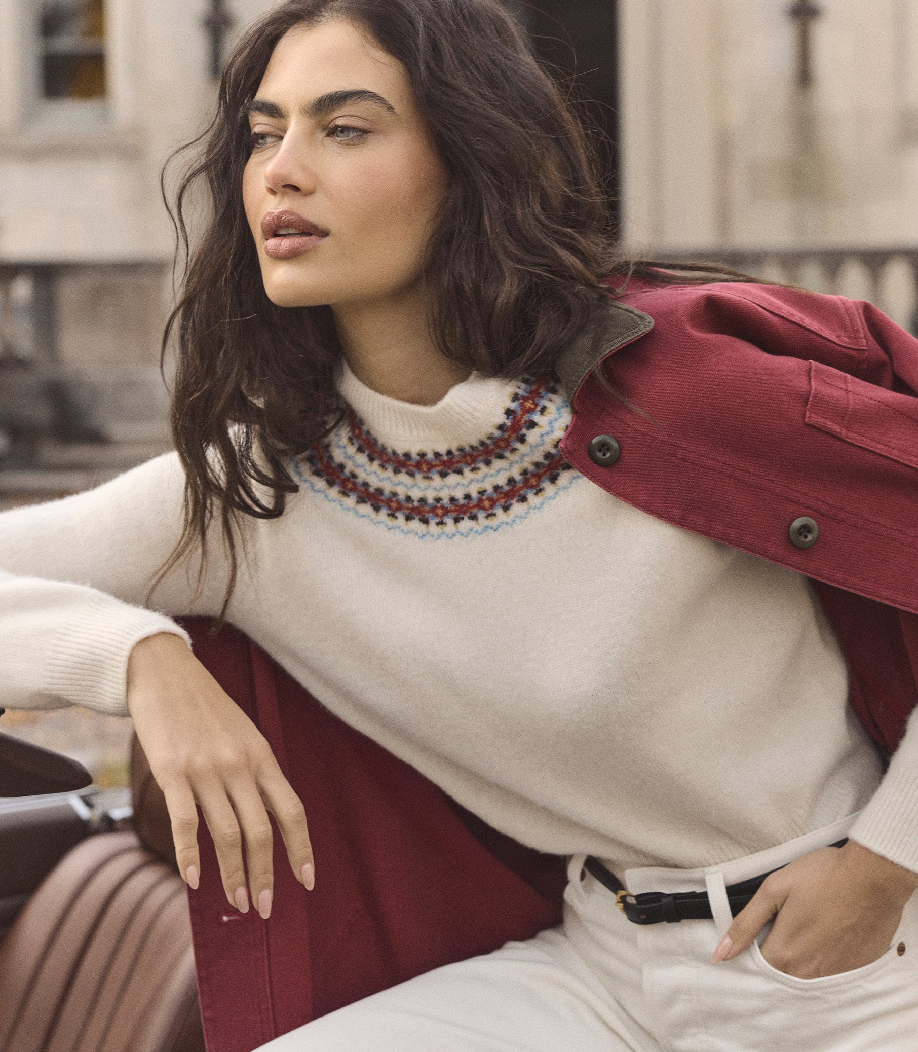 BONIFACE SWEATER -- IVORY ANNECY FAIR ISLE view 4
