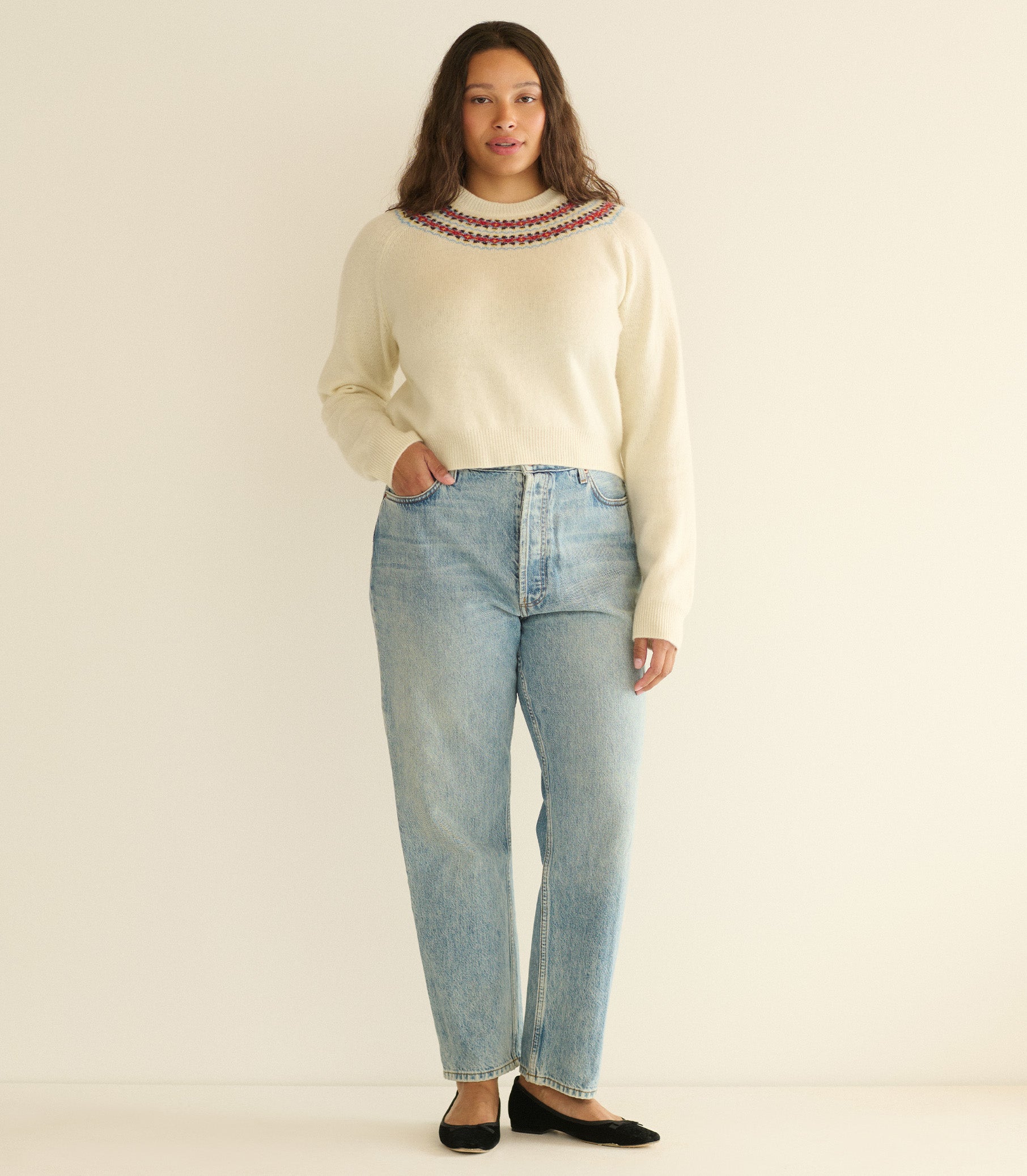 BONIFACE SWEATER -- IVORY ANNECY FAIR ISLE view 8
