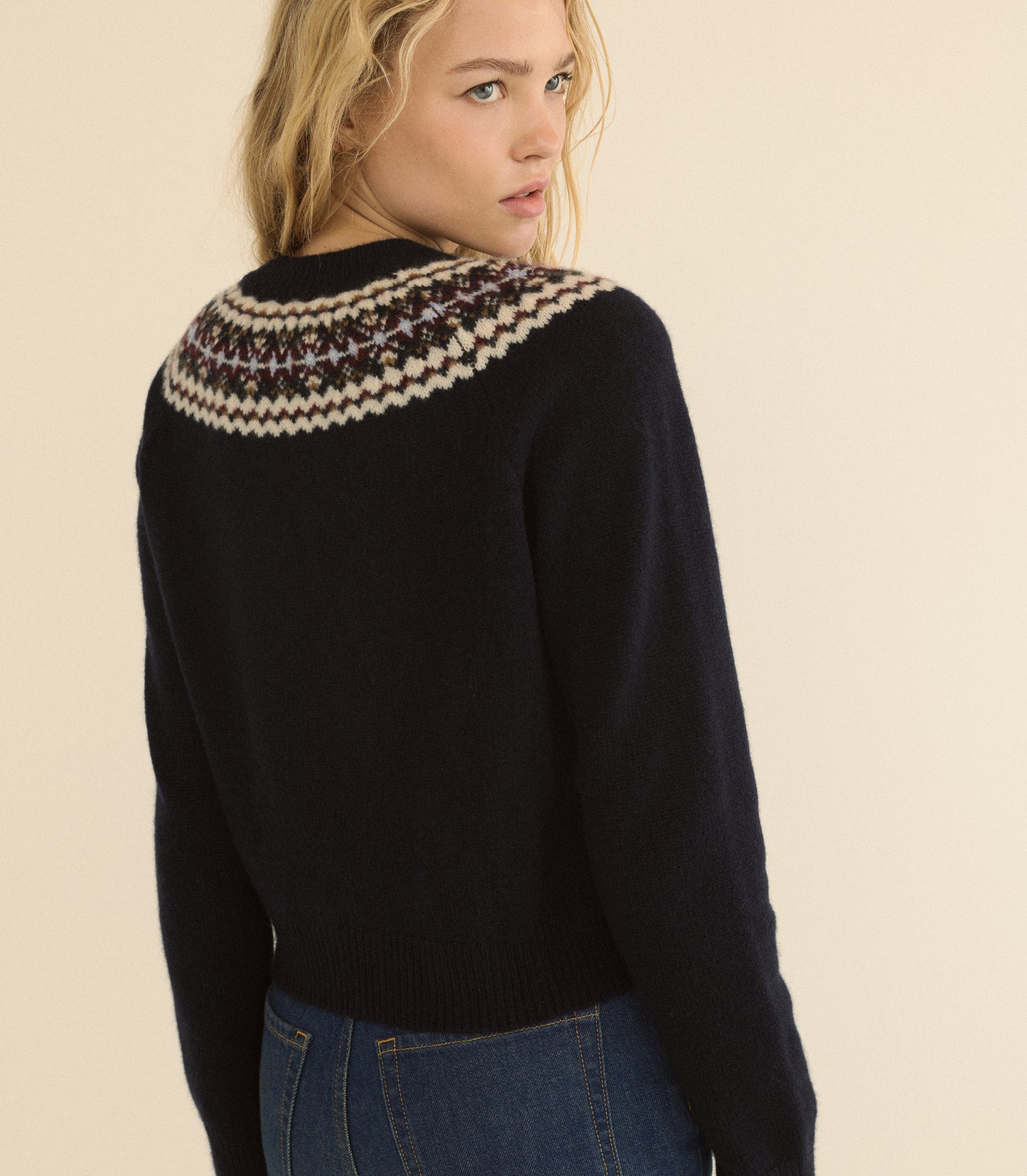 BONIFACE CASHMERE SWEATER -- NAVY