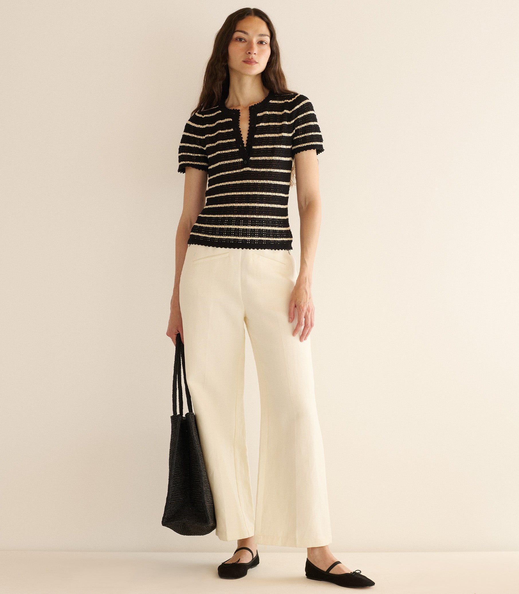 BRANDIE TOP -- NOIR ALLAIRE STRIPE view 4