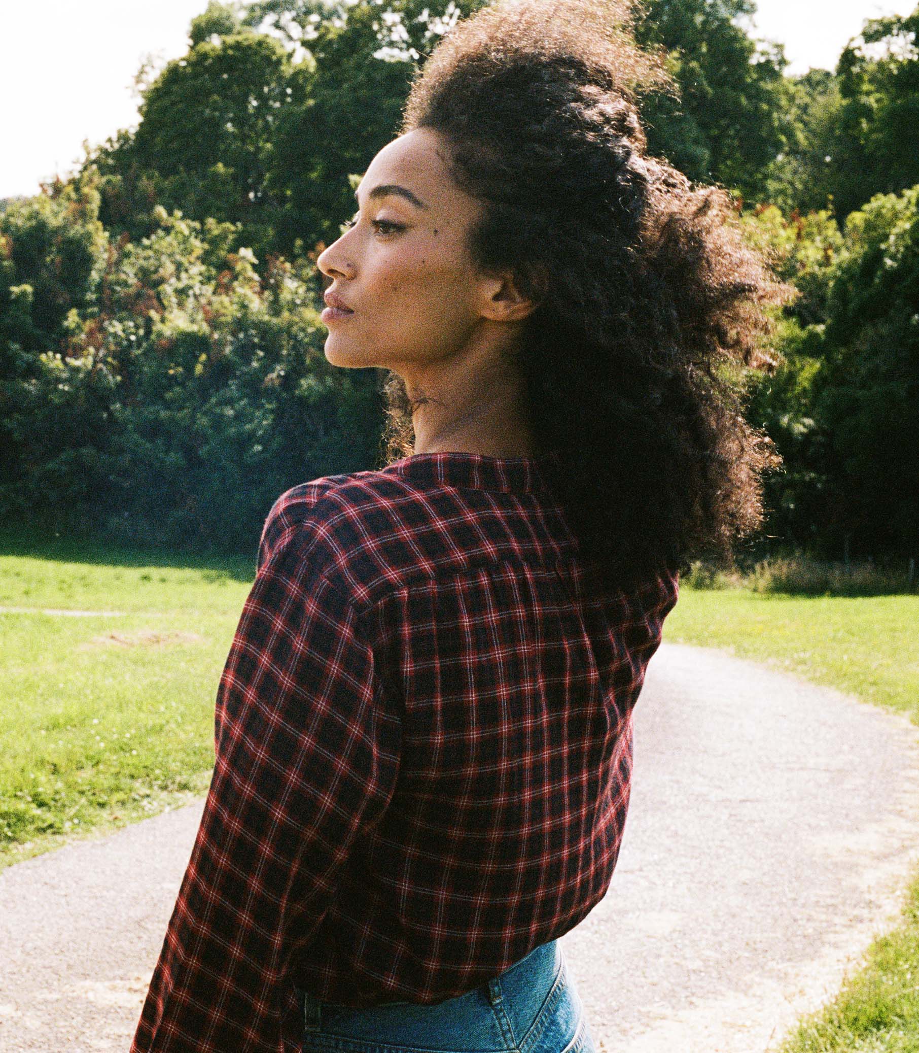 BREENA TOP -- ROUGE COUNTRYSIDE PLAID view 6