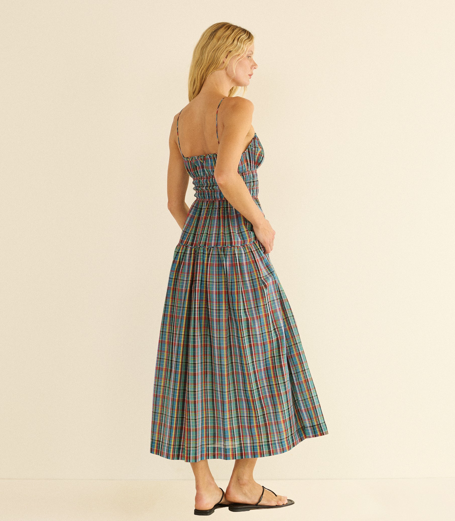 blue and green plaid dress Blue-Green Shirt 100% Polyester Stretch Laurel Hill Tartan Shift Dress