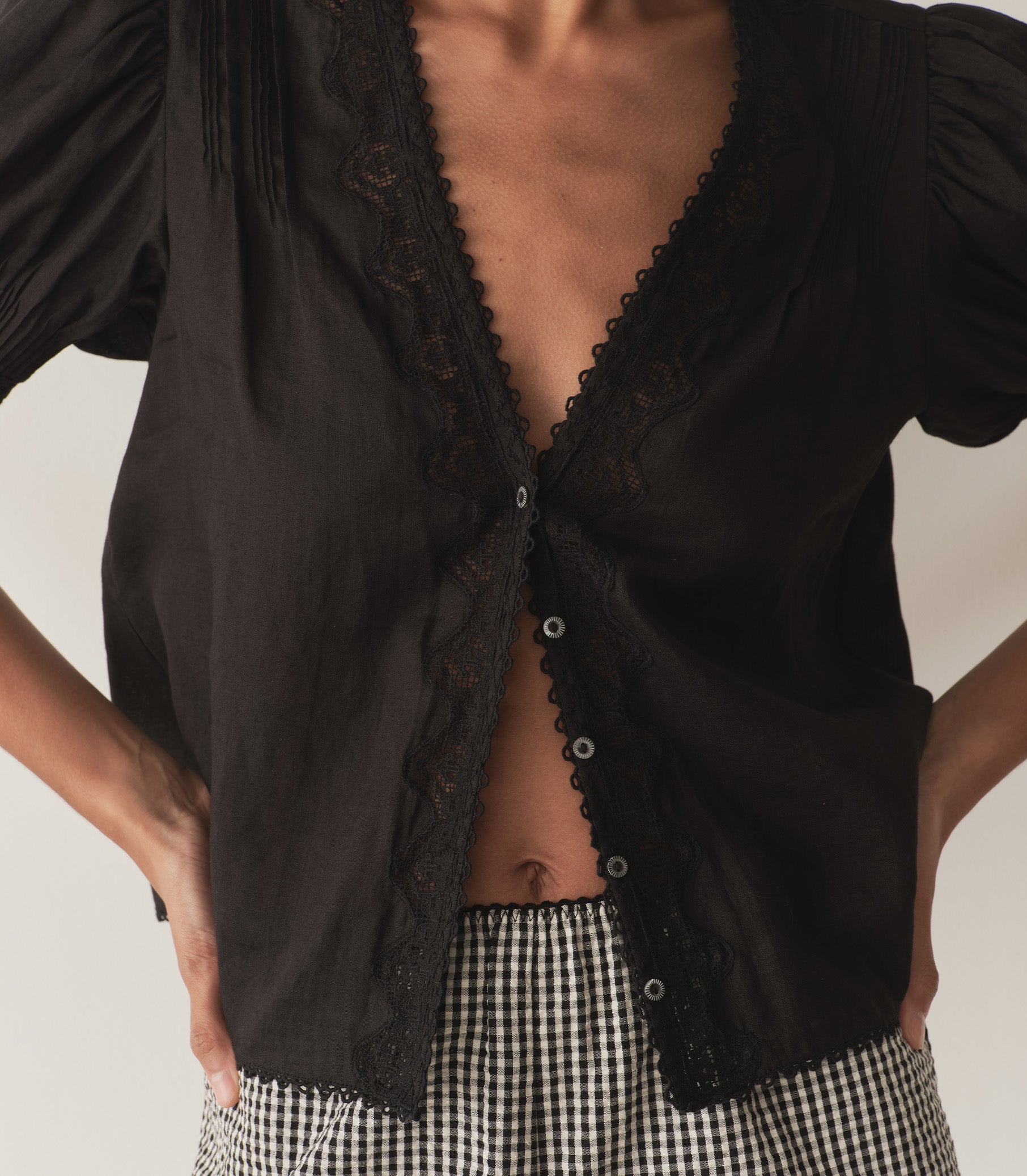 BRIGITTA TOP -- BLACK view 2