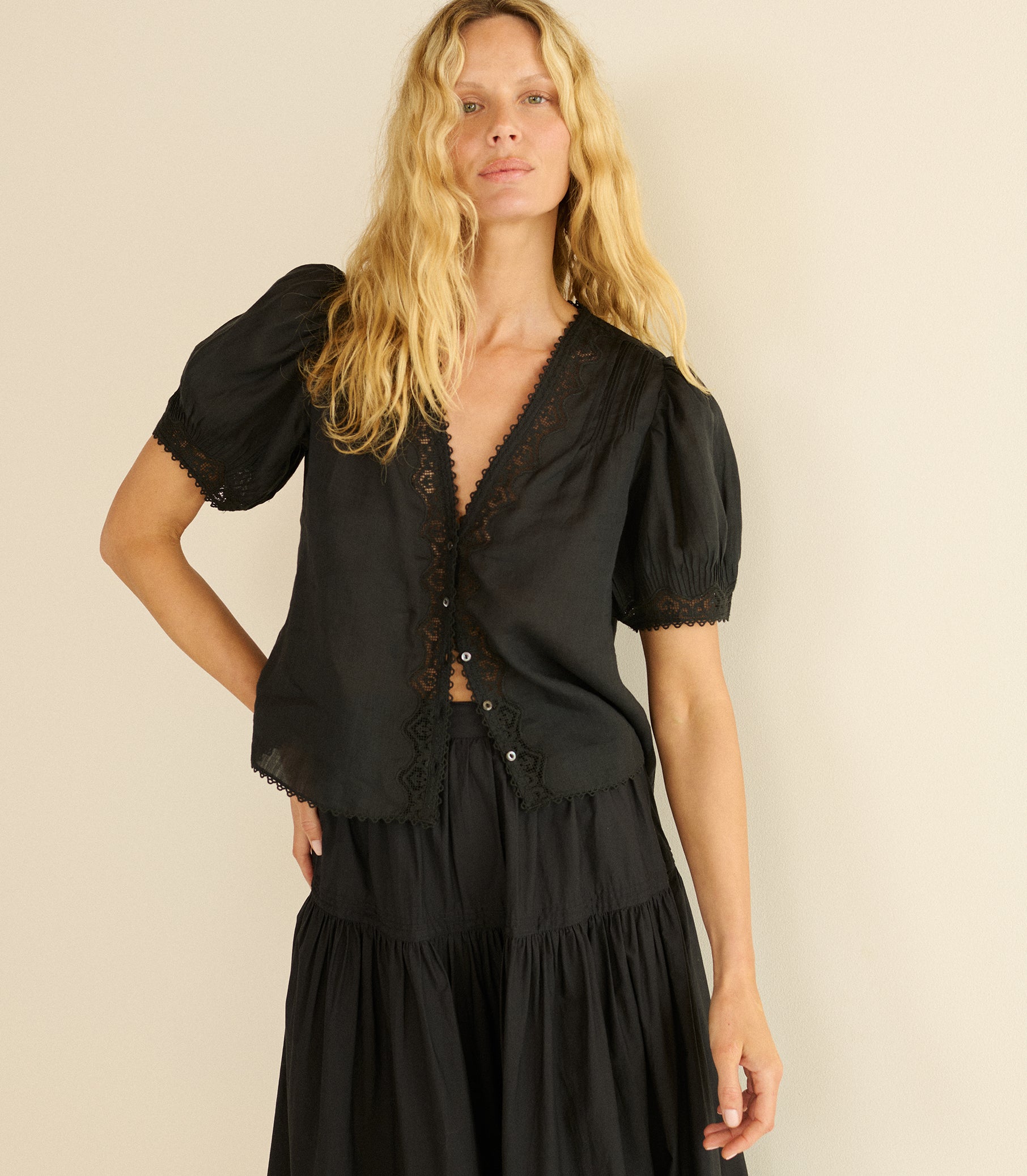 BRIGITTA TOP -- BLACK view 2
