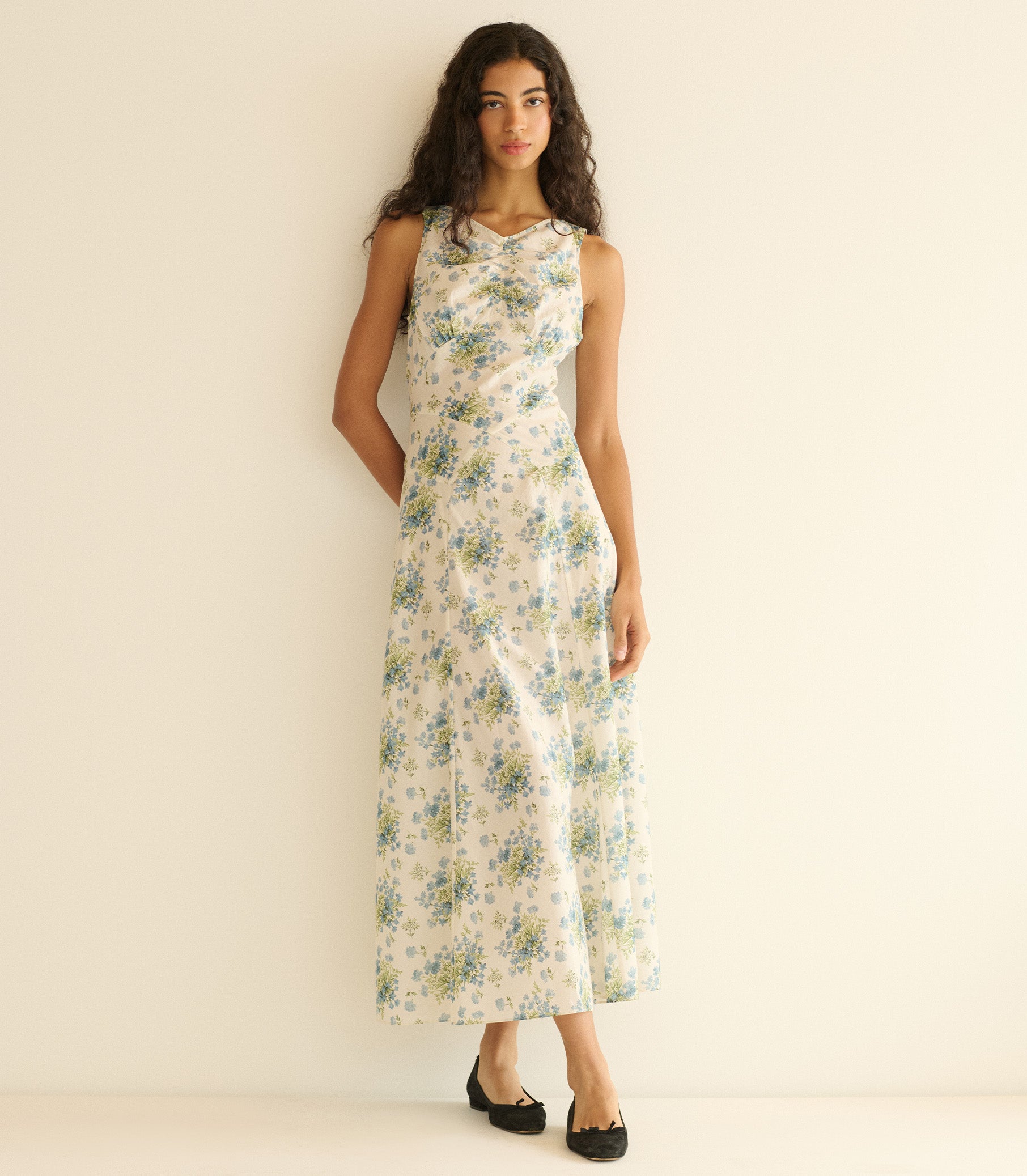 BRUNA DRESS -- CRÈME LANTANA FLORAL view 3