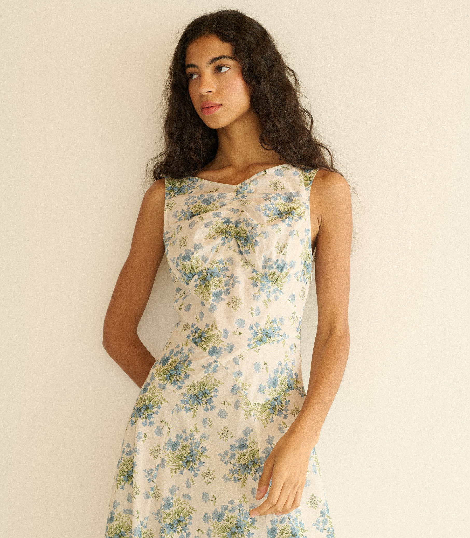 BRUNA DRESS -- CRÈME LANTANA FLORAL view 2