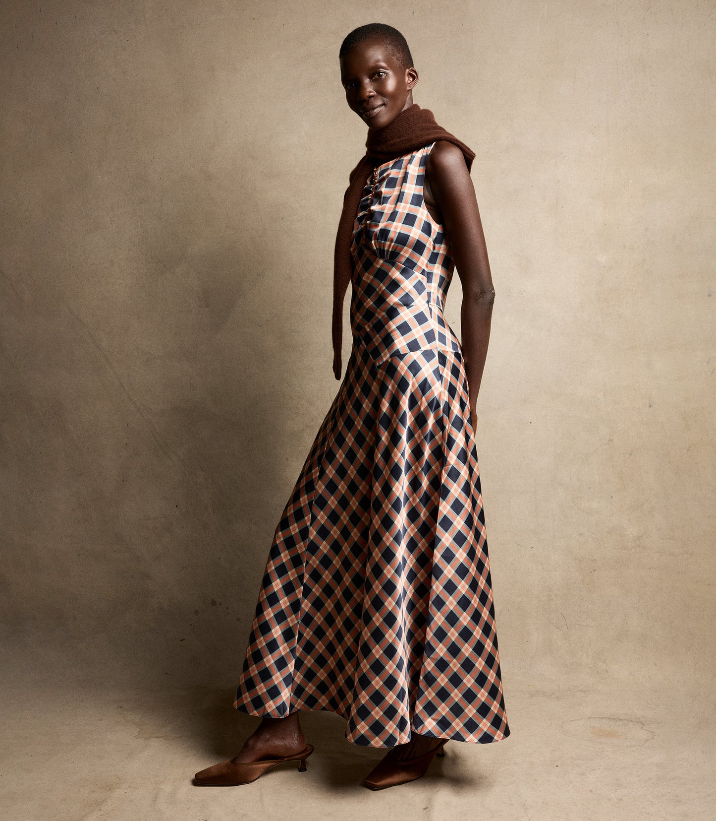 BRUNA DRESS -- GIVERNY PLAID