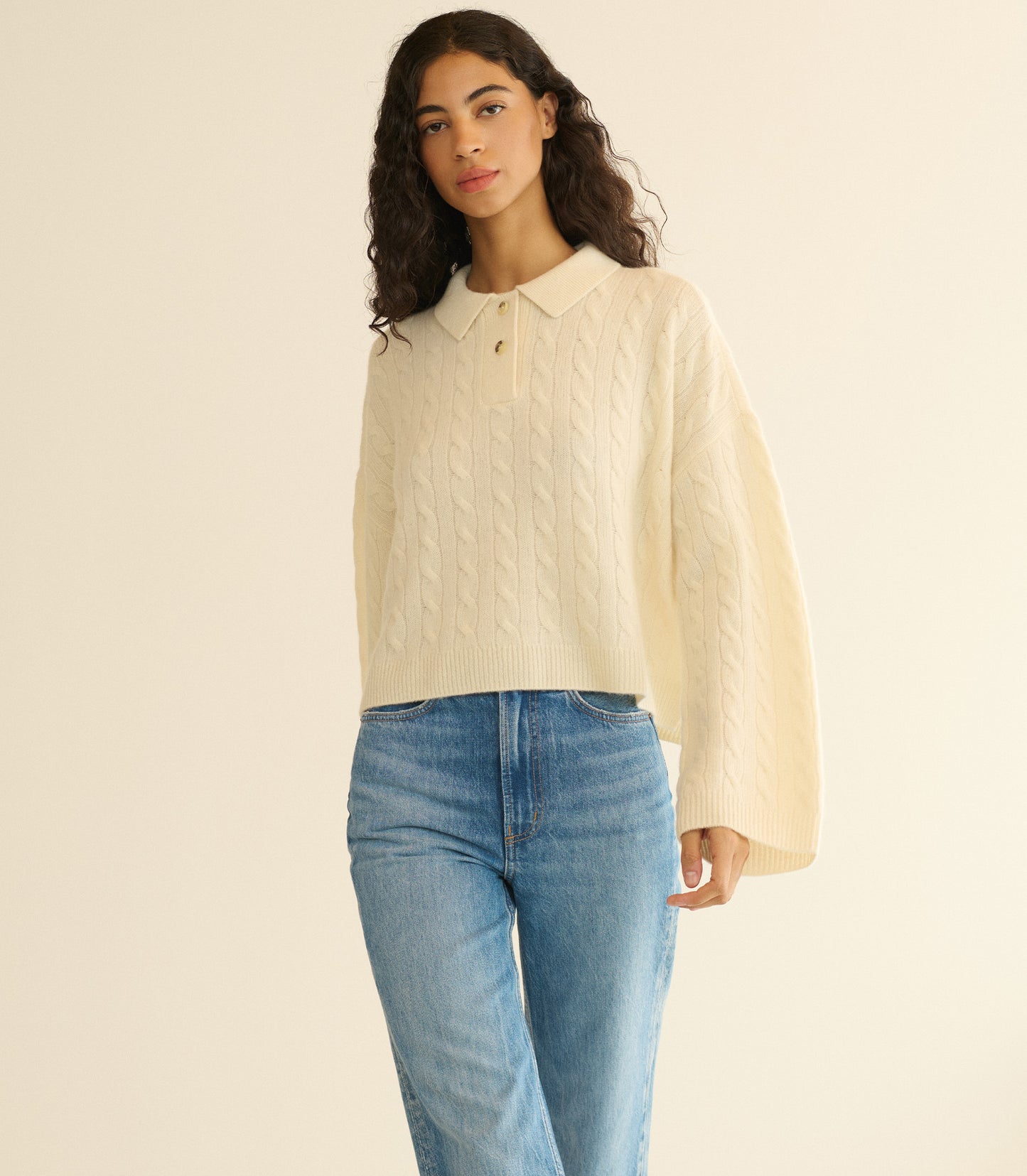 CAMBRIDGE CASHMERE SWEATER -- MAGNOLIA