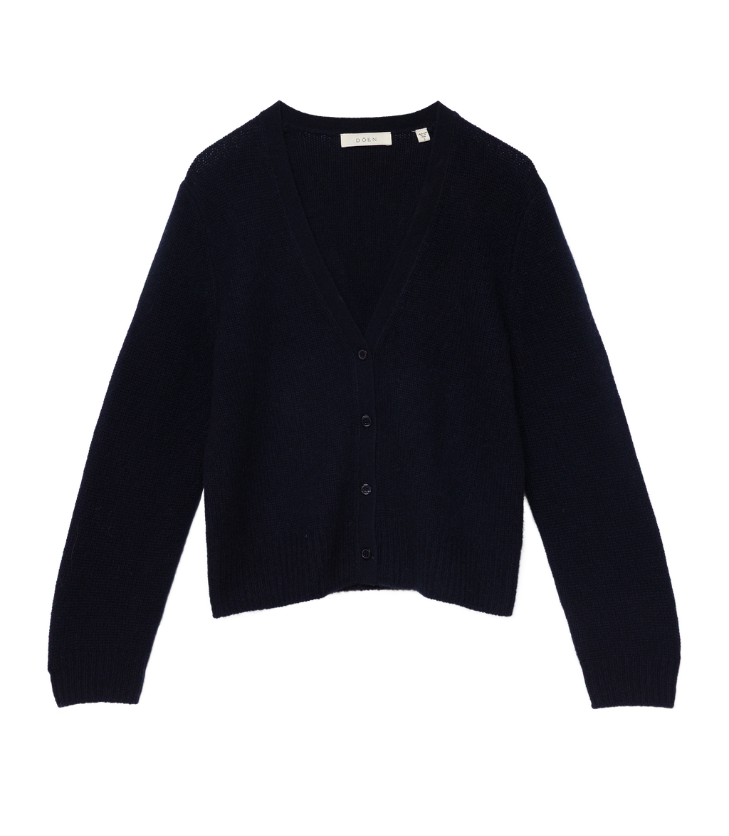 Cameron Cashmere Cardigan - Navy | DÔEN