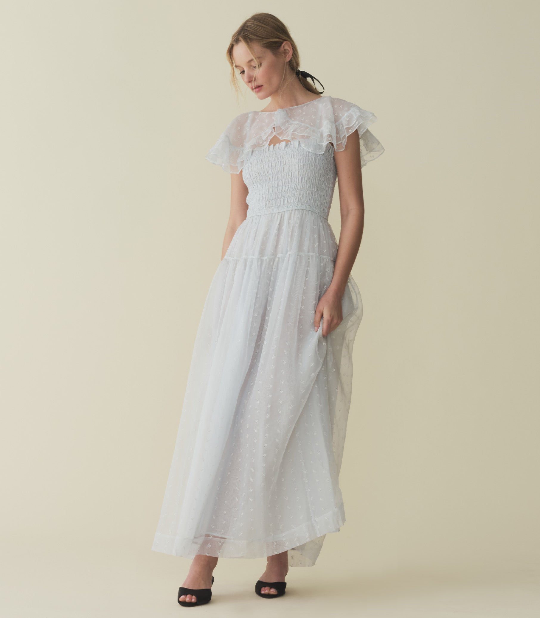 CARISTINA DRESS -- WHISPER BLUE