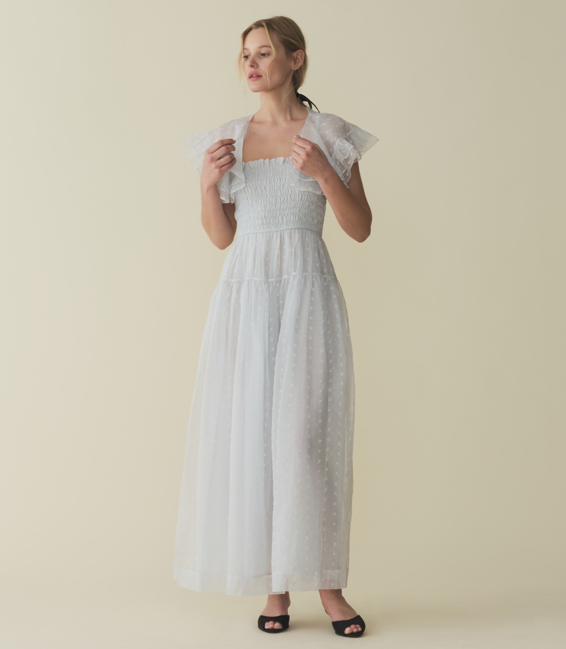 CARISTINA DRESS -- WHISPER BLUE view 3