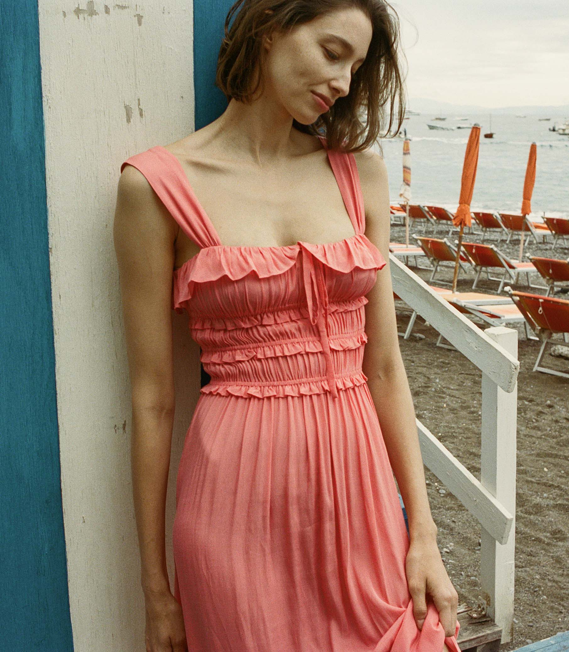 HMD -- CAROLYNN DRESS -- CORAL ROSE view 1
