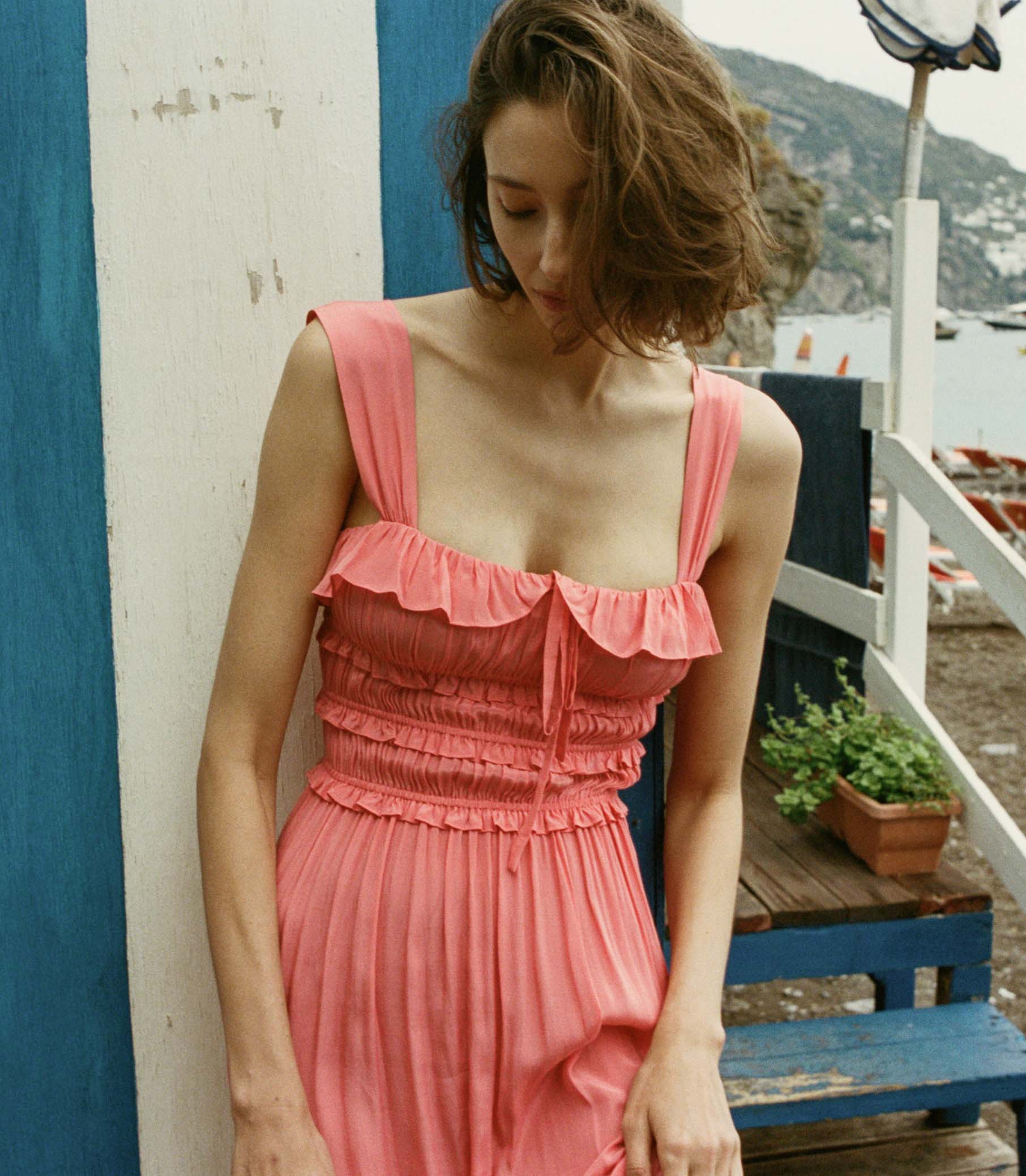 HMD -- CAROLYNN DRESS -- CORAL ROSE view 2
