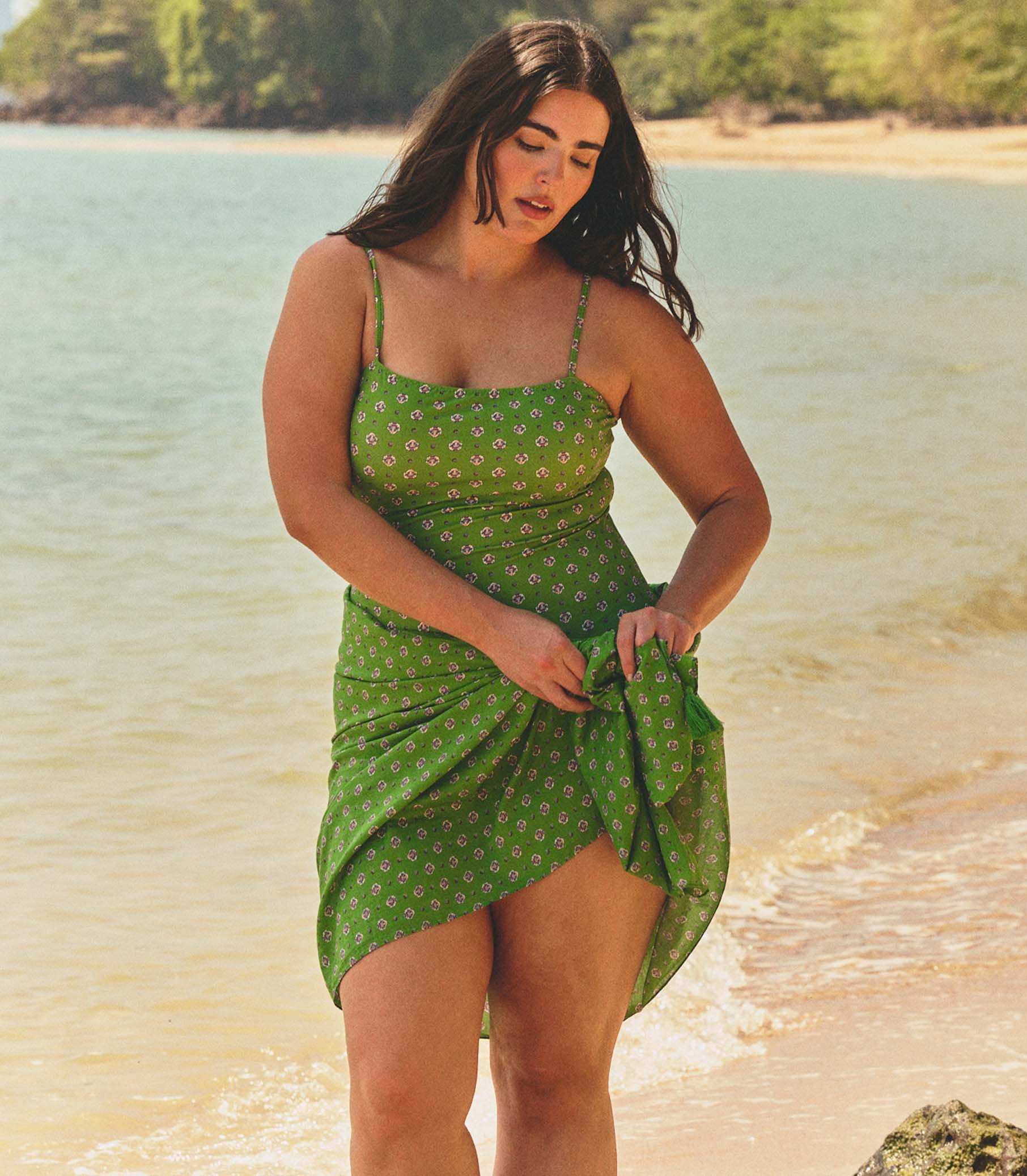 CASCAIS SARONG -- VERT CADIZ FOULARD view 6
