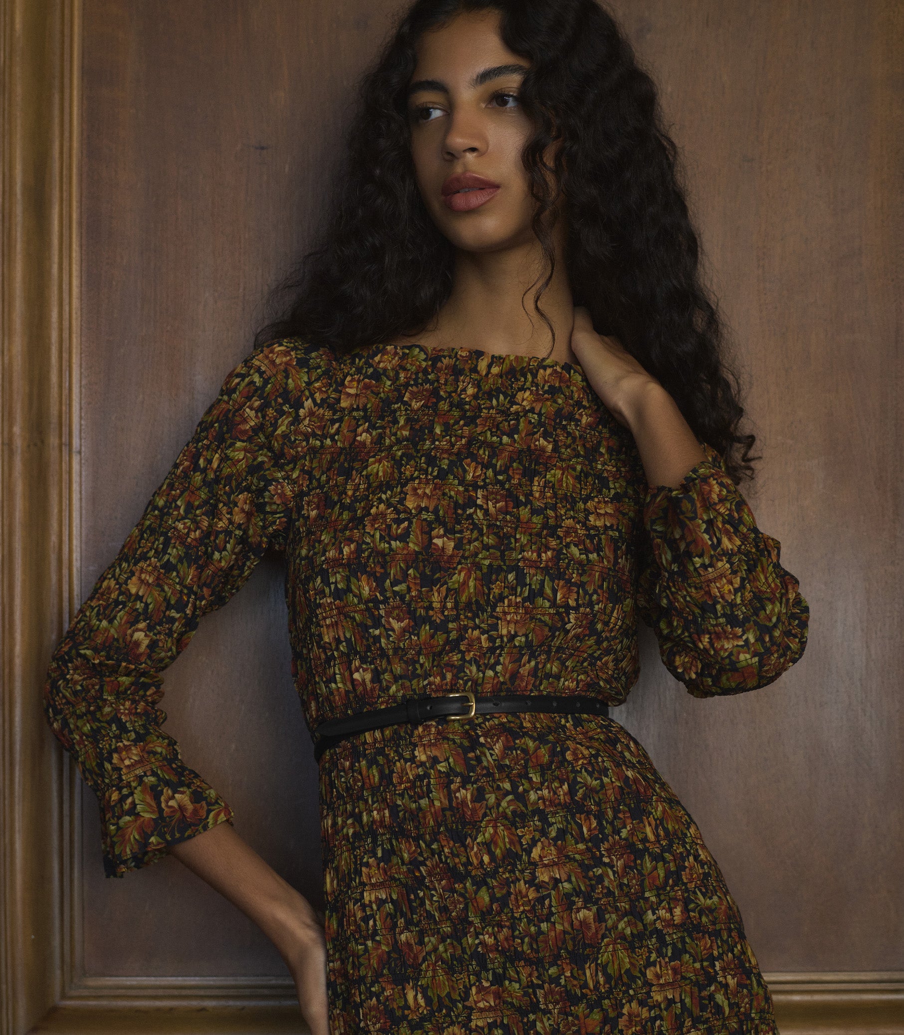 CECILLIA DRESS -- NOIR RÊVE DES JARDINS view 3
