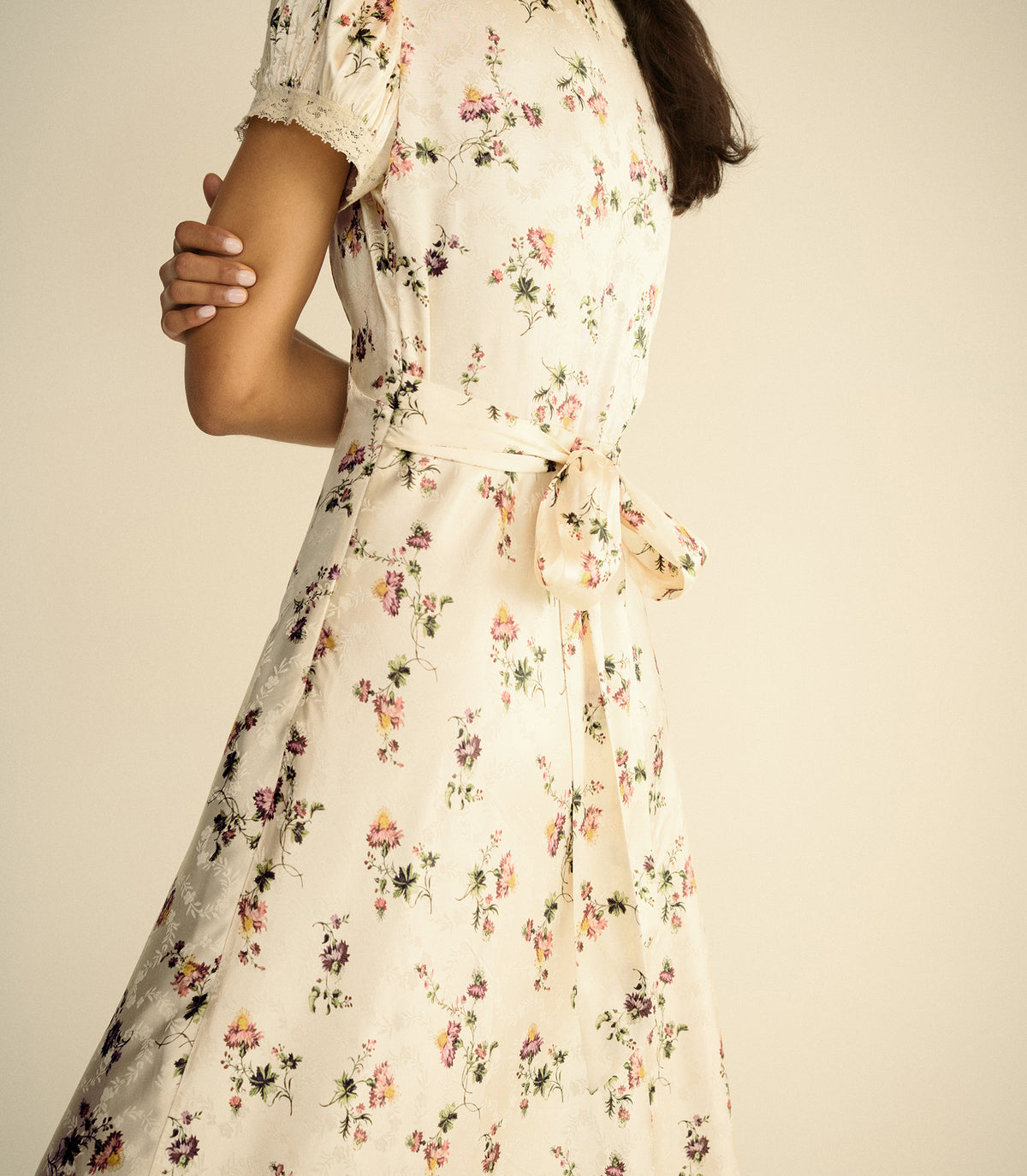 CELIA DRESS -- CREME HILLSIDE THISTLES view 5
