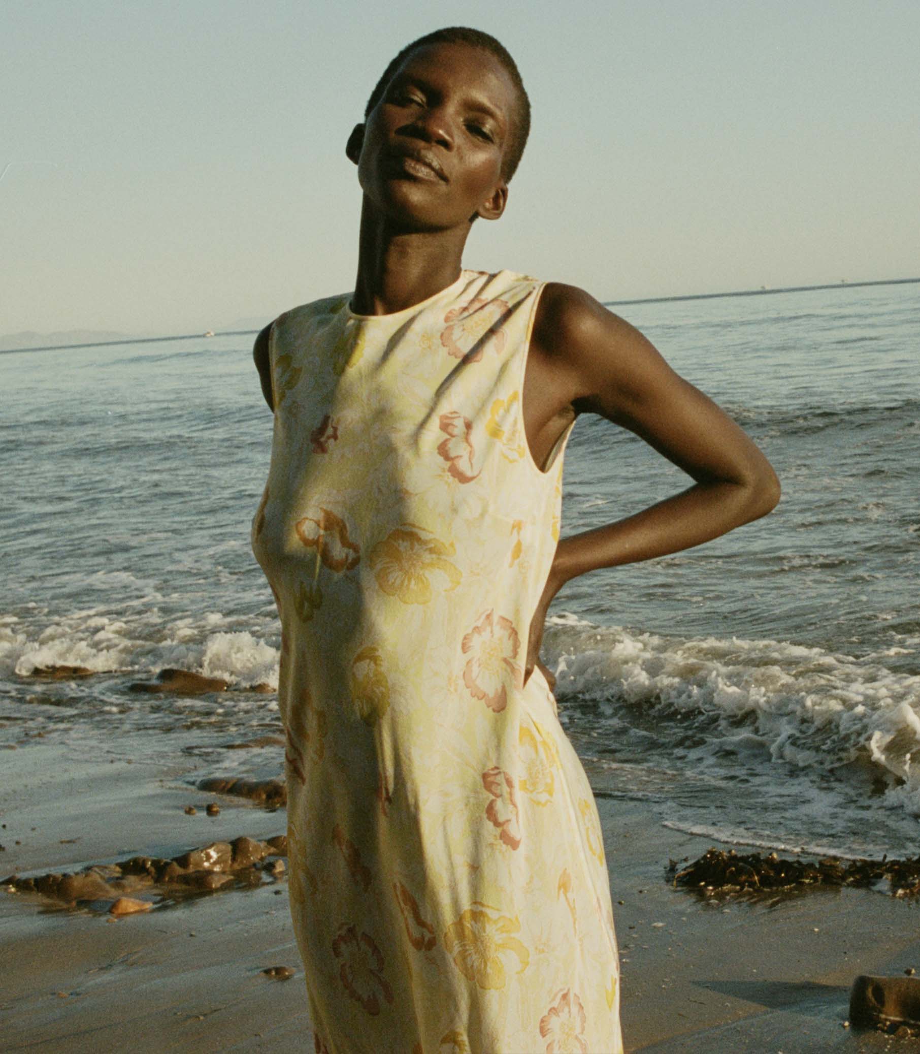 HMD -- CHANDRA DRESS -- CITRON ANEMONE BLOOM view 1
