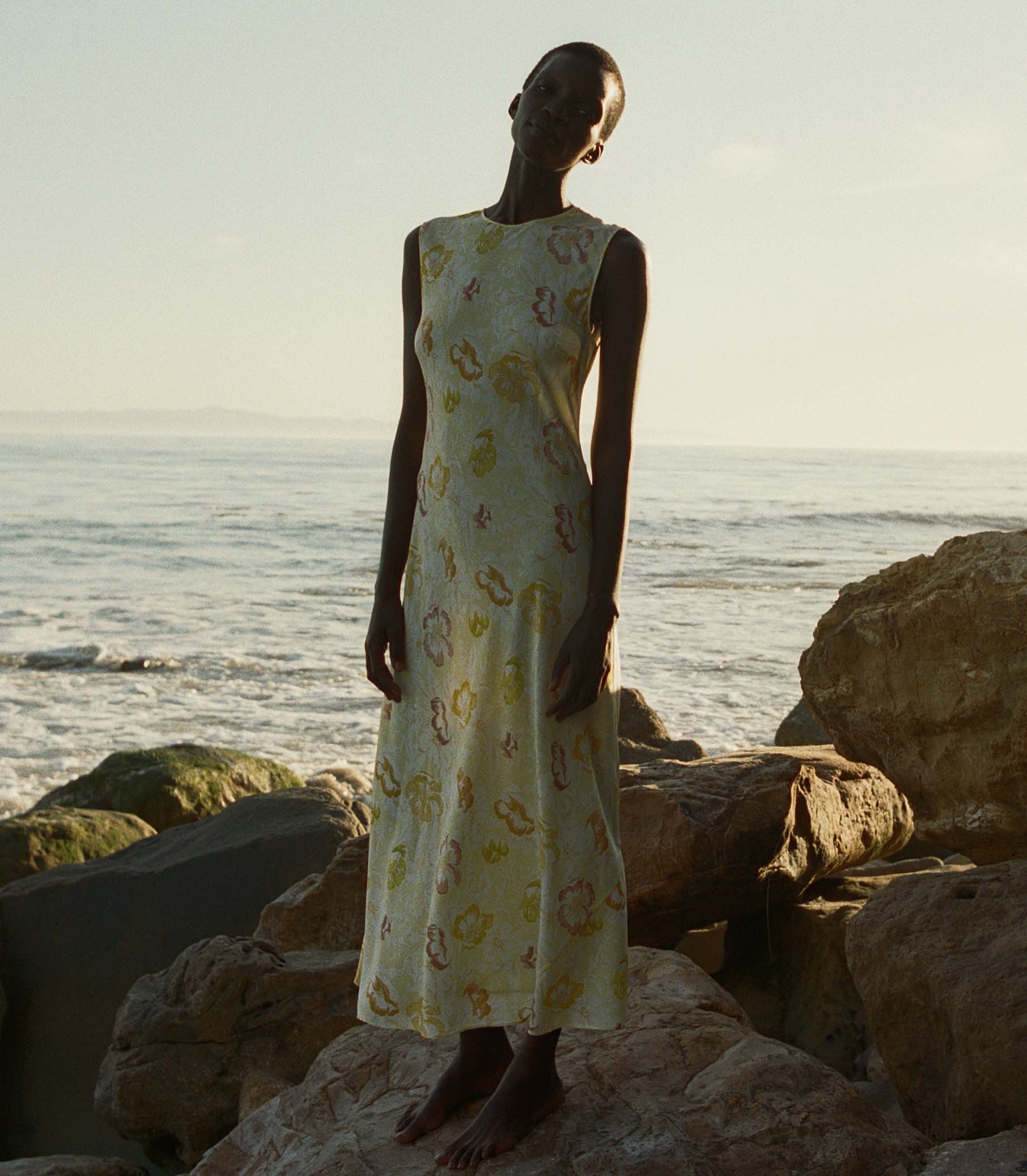 HMD -- CHANDRA DRESS -- CITRON ANEMONE BLOOM view 4
