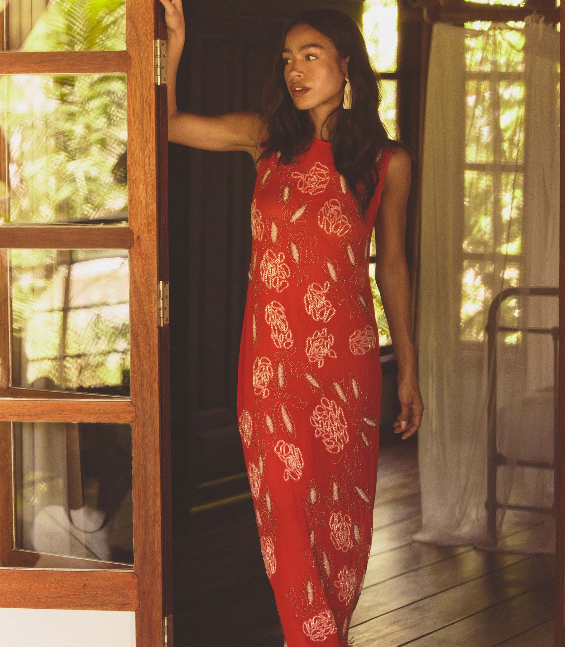 CHANDRA DRESS -- ORANGE CITRINE view 2
