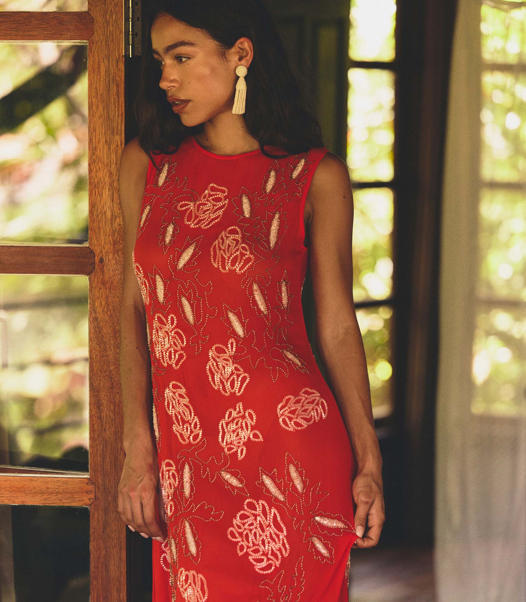 CHANDRA DRESS -- ORANGE CITRINE view 6
