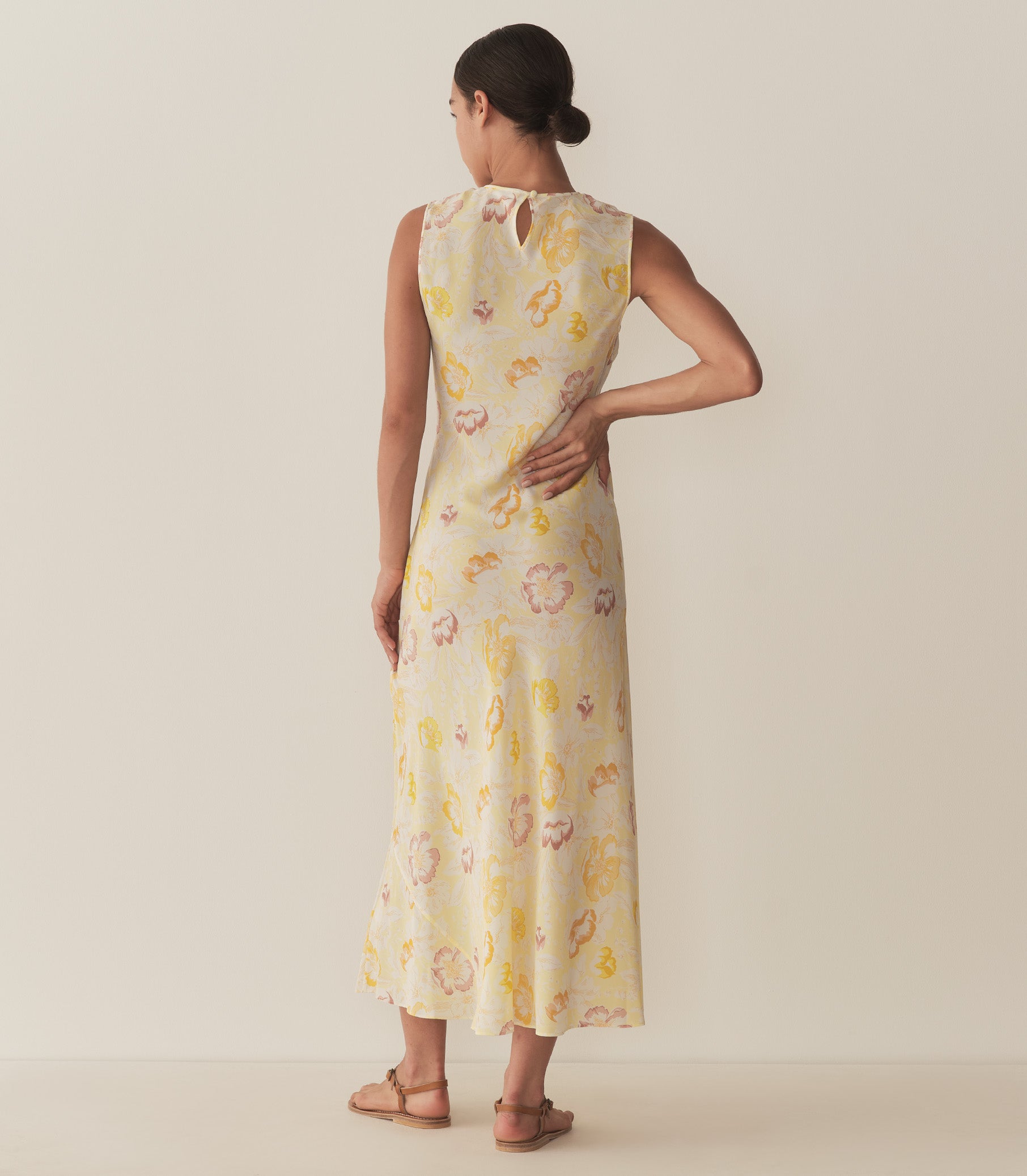 CHANDRA DRESS -- CITRON ANEMONE BLOOM view 9