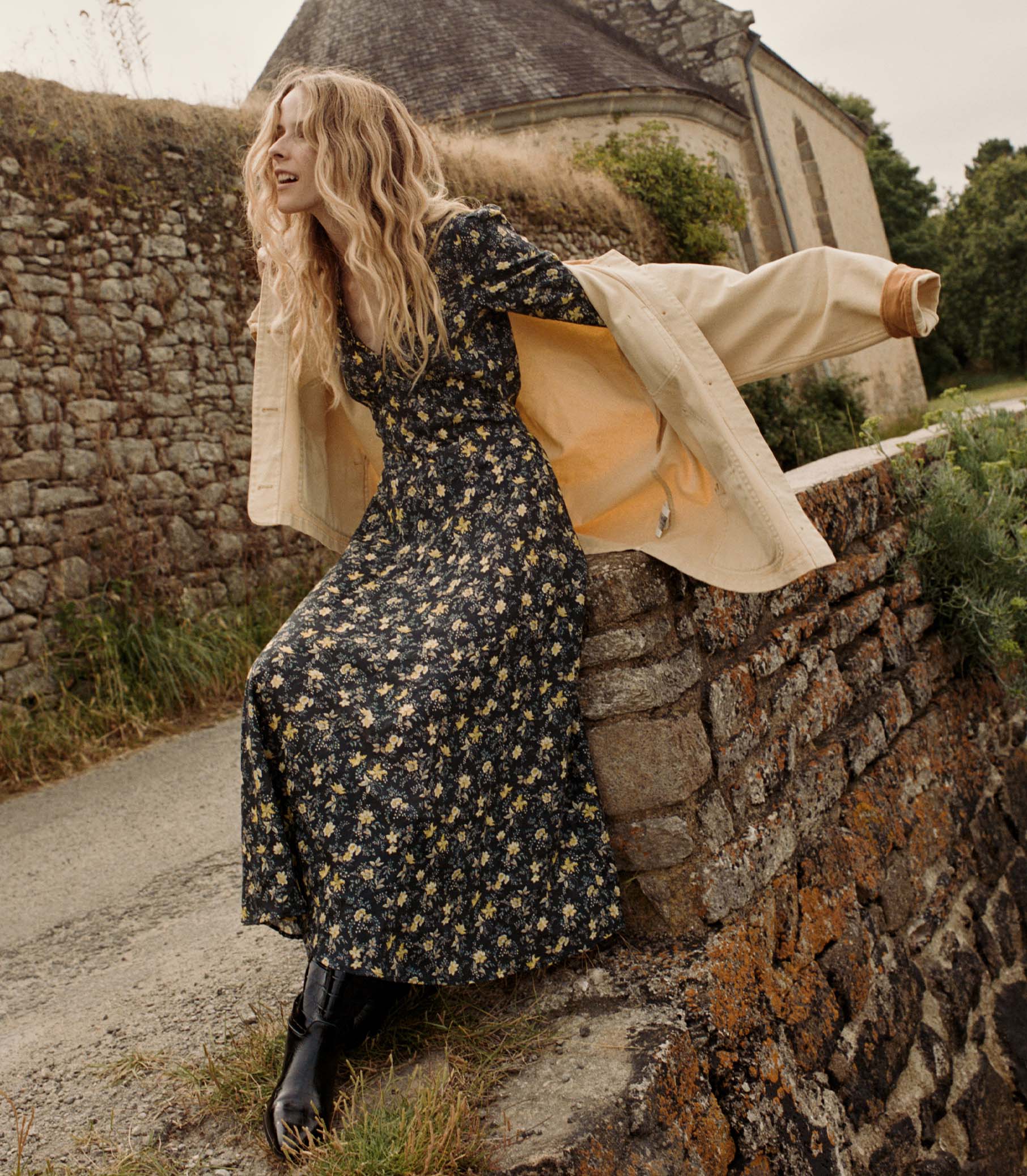 CHARLESTON DRESS -- NOIR WINDING BLOSSOMS view 3